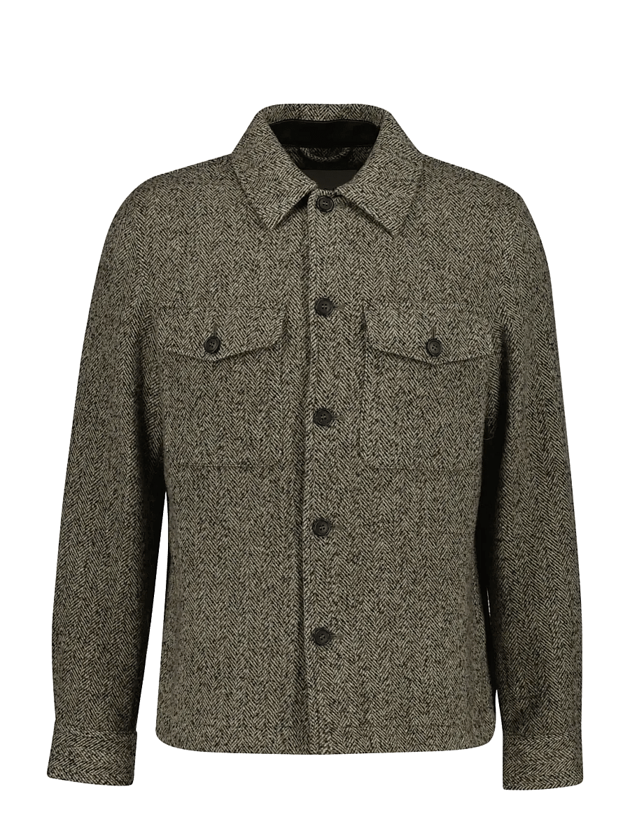 Gant - REG HERRINGBONE OVERSHIRT - black brown - 1