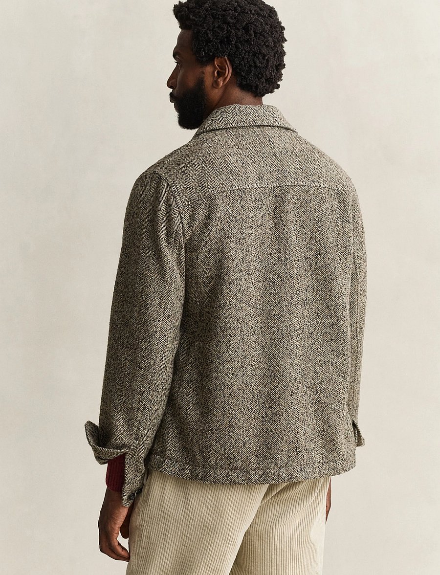 Gant - REG HERRINGBONE OVERSHIRT - black brown - 2
