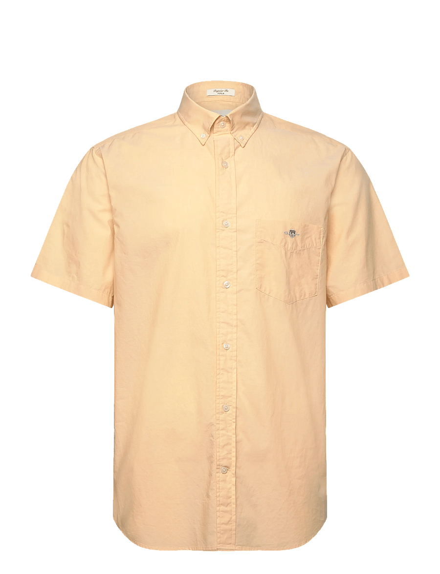 Gant - REG CLASSIC POPLIN SS SHIRT - kurzarmhemden - dusty yellow - 0