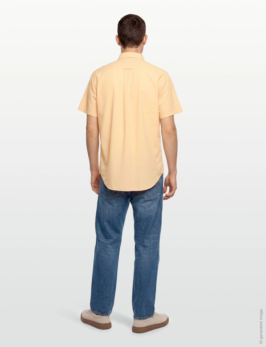 Gant - REG CLASSIC POPLIN SS SHIRT - kurzarmhemden - dusty yellow - 4