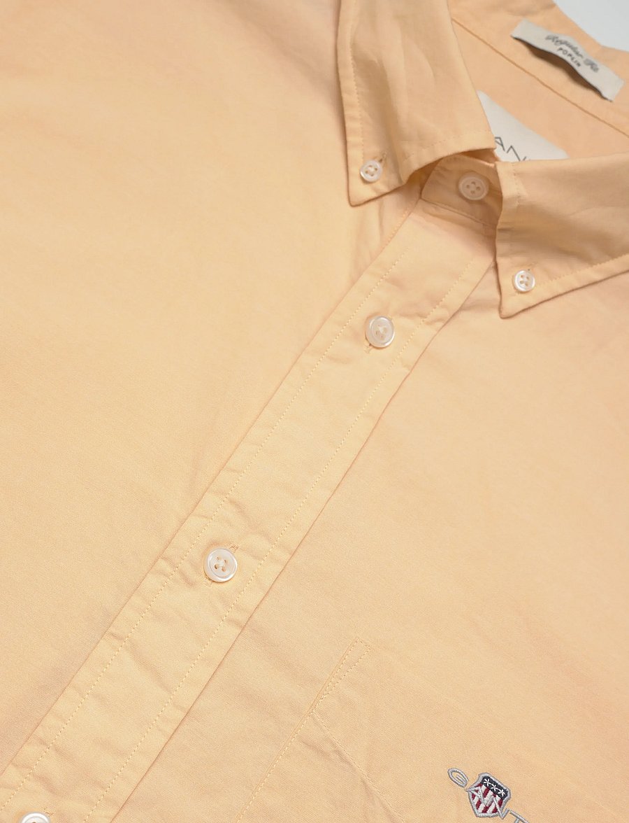 Gant - REG CLASSIC POPLIN SS SHIRT - kurzarmhemden - dusty yellow - 3
