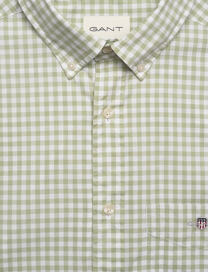 GANT - REG CLASSIC POPLIN GINGH SS SHIRT - tavalised t-särgid - milky matcha - 2
