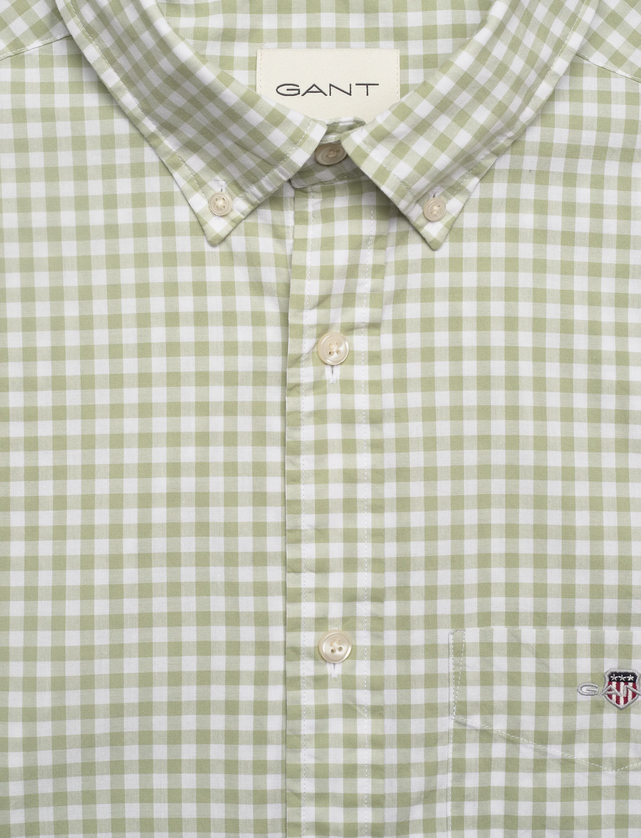 Gant - REG CLASSIC POPLIN GINGH SS SHIRT - milky matcha - 2
