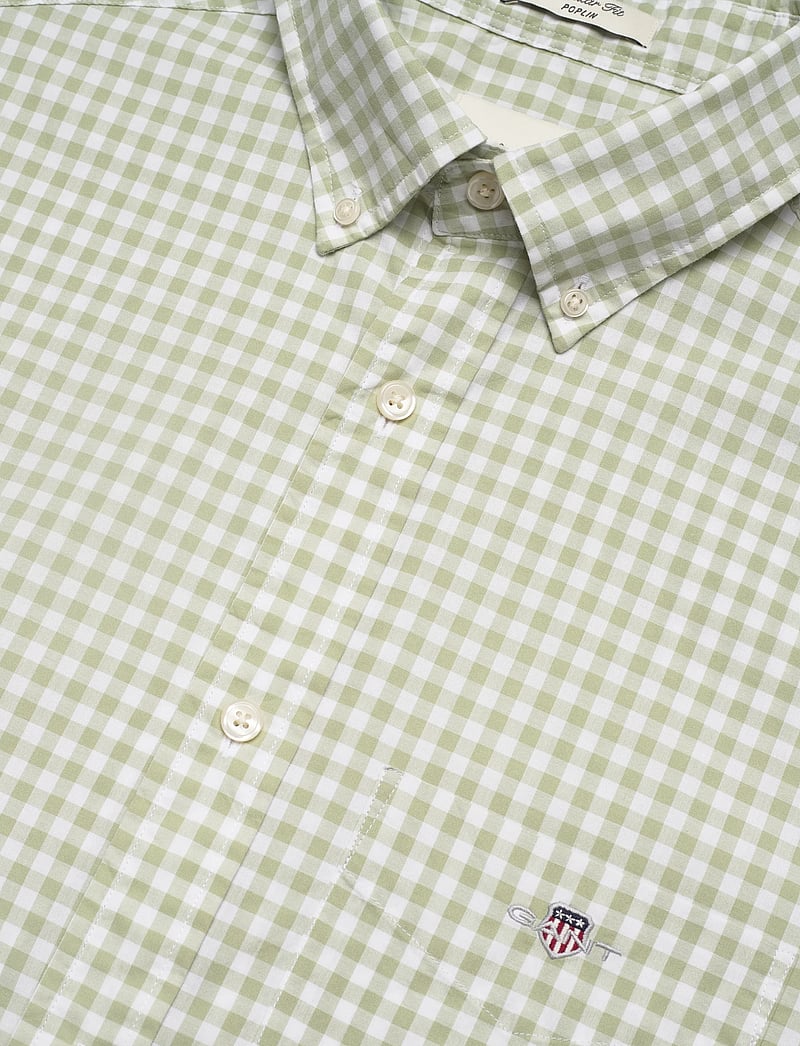 GANT - REG CLASSIC POPLIN GINGH SS SHIRT - tavalised t-särgid - milky matcha - 3
