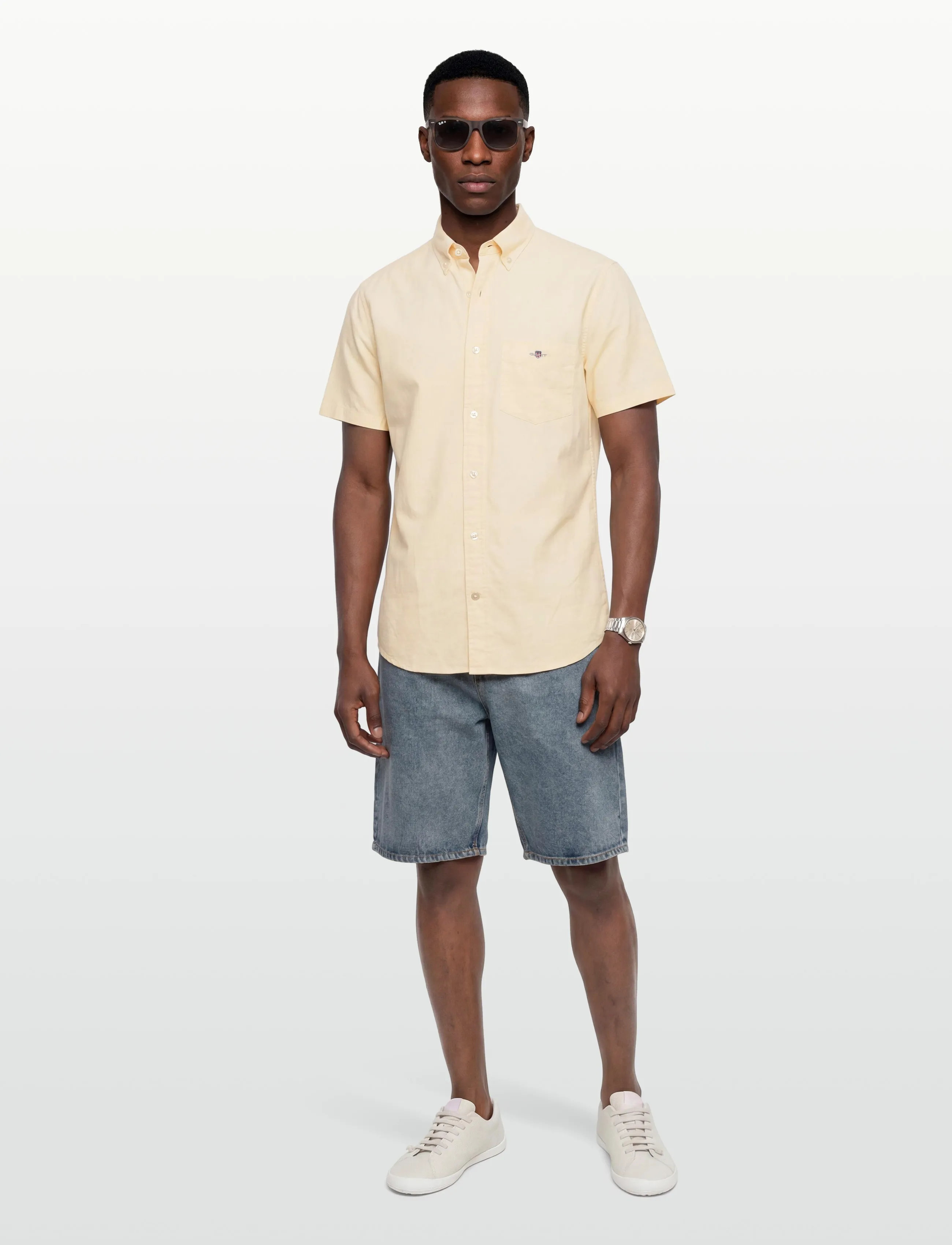 Gant REG CLASSIC OXFORD SS SHIRT - Osta olukorra järgi - DUSTY YELLOW / cream
