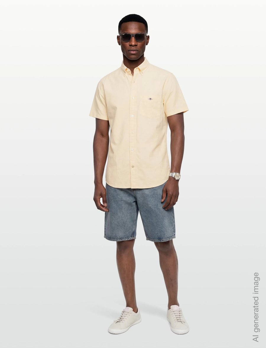 Gant - REG CLASSIC OXFORD SS SHIRT - oxford-hemden - dusty yellow - 0