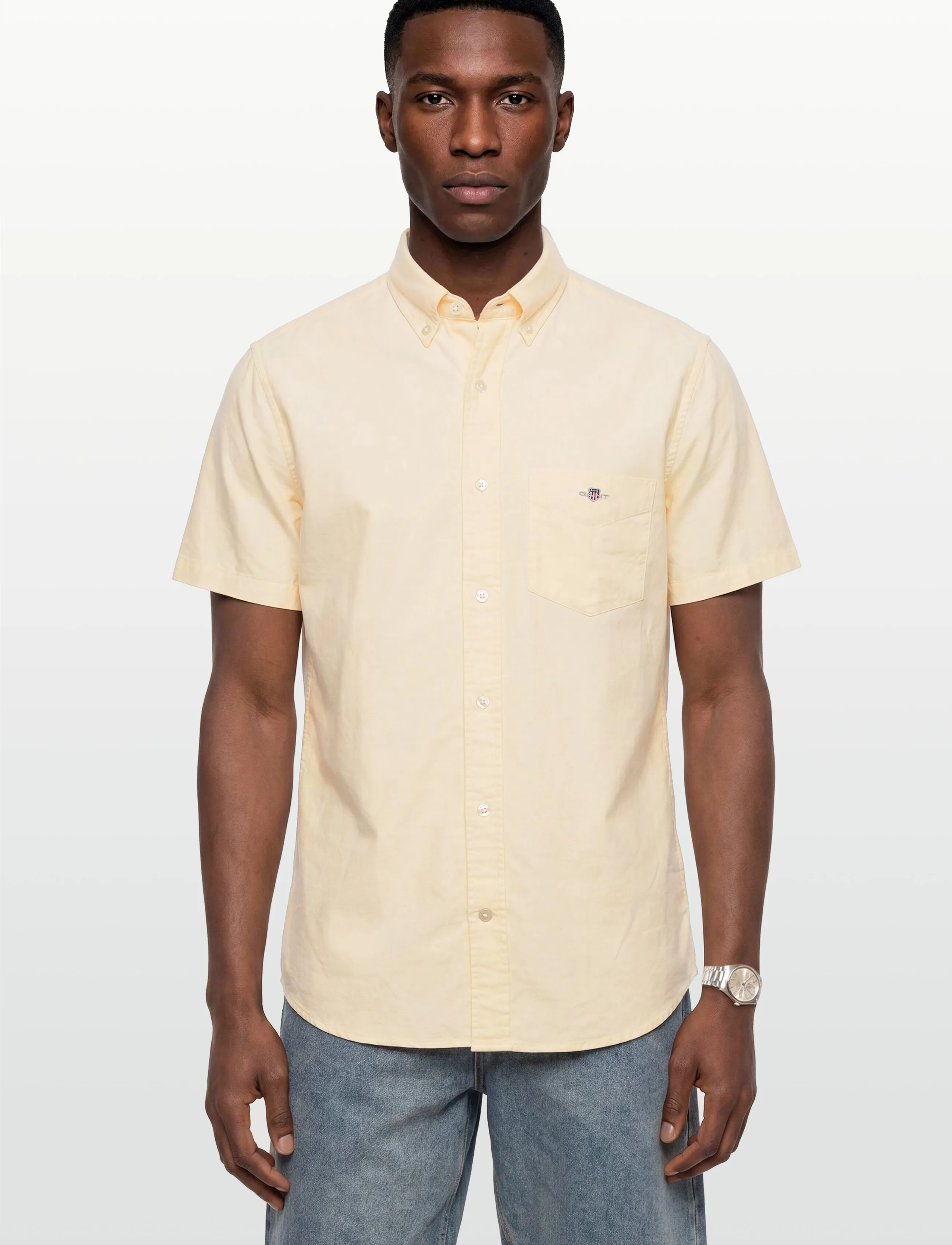 Gant - REG CLASSIC OXFORD SS SHIRT - oxford skjorter - dusty yellow - 3