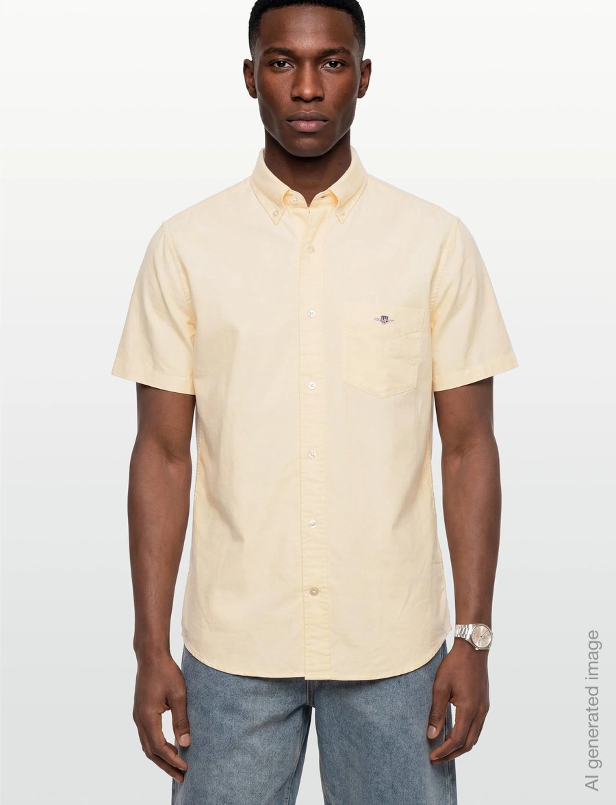 Gant - REG CLASSIC OXFORD SS SHIRT - oxford-hemden - dusty yellow - 3