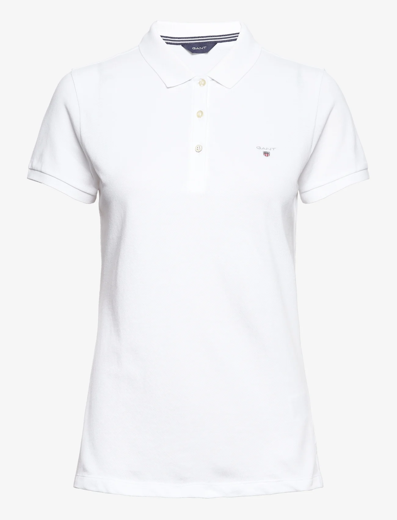 GANT - SOLID SS PIQUE - polo shirts - white - 0