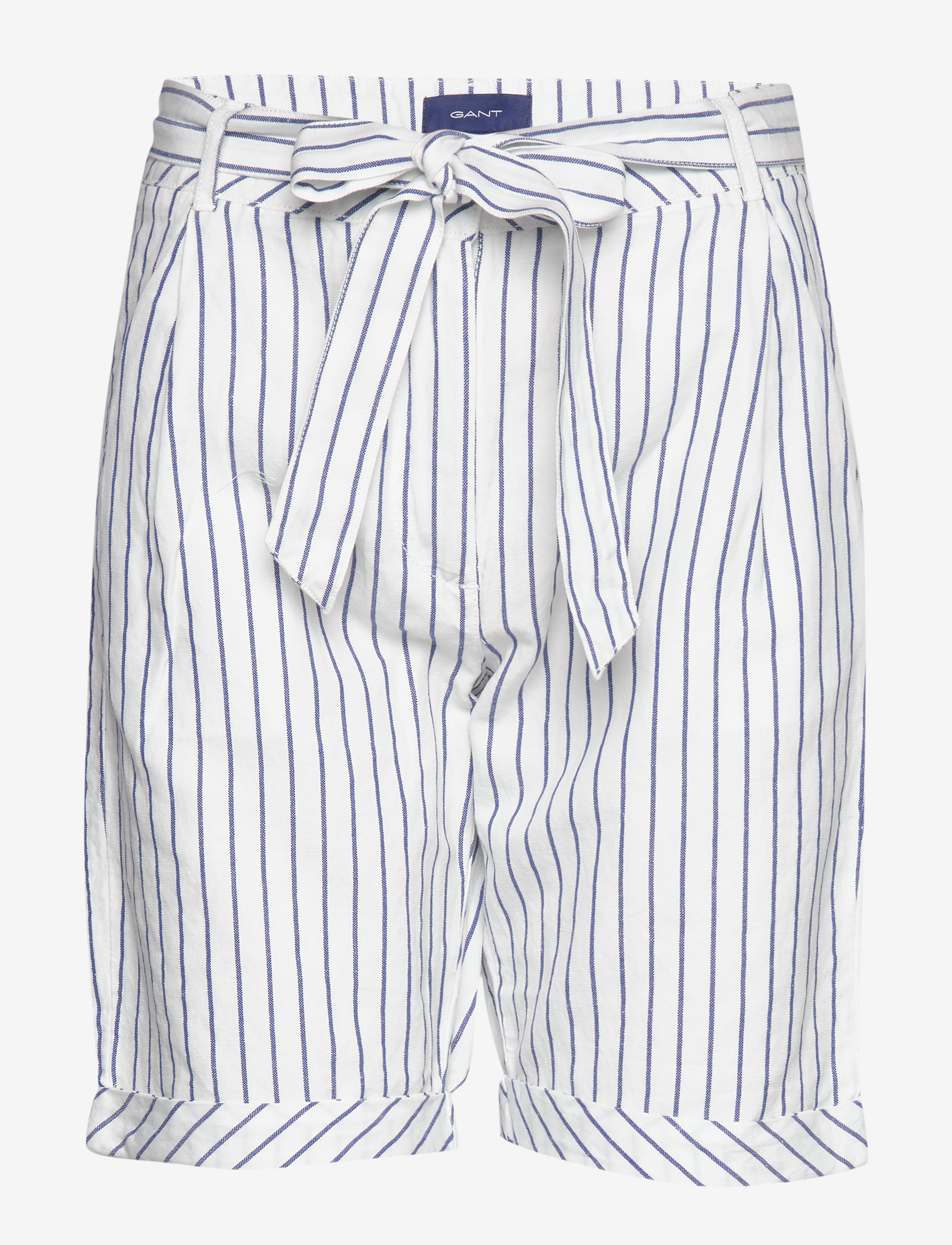 GANT - O2. STRIPED LINEN SHORTS - eggshell - 0