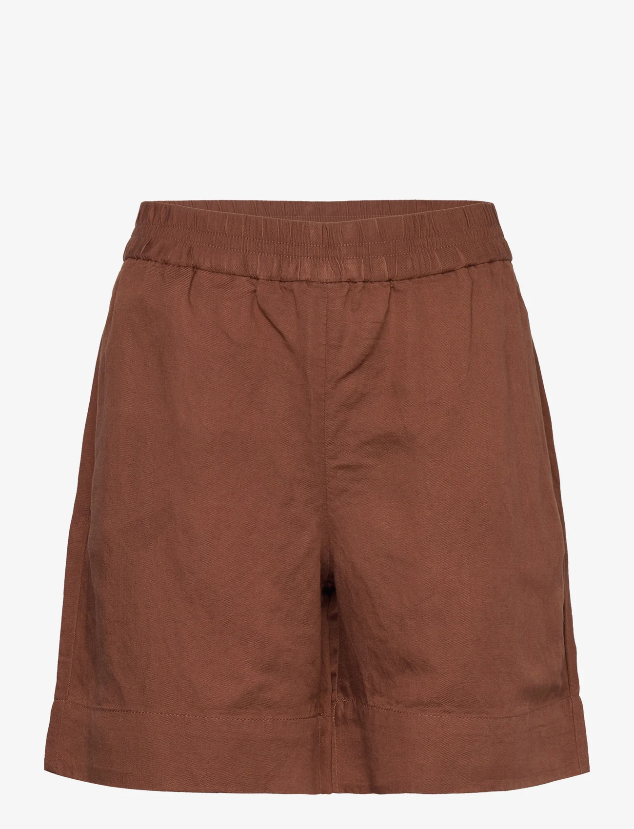 GANT - LINEN VISCOSE PULL-ON SHORTS - casual shorts - mahogany brown - 0