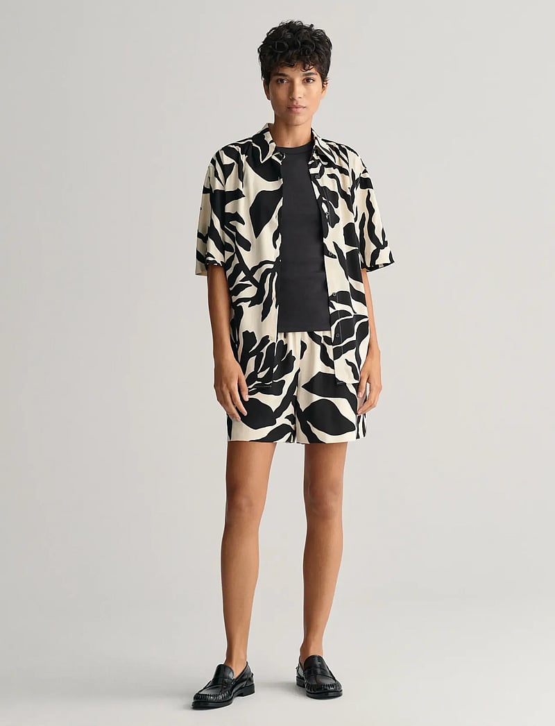 GANT - REL PALM PRINT PULL ON SHORTS - casual korte broeken - soft oat - 0