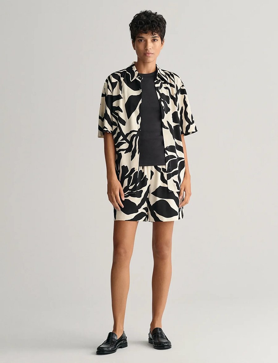 Gant - REL PALM PRINT PULL ON SHORTS - soft oat - 0