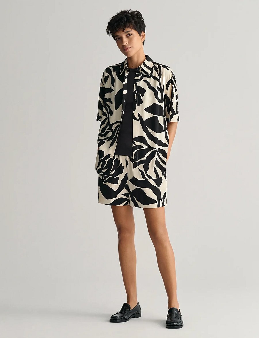 Gant - REL PALM PRINT PULL ON SHORTS - soft oat - 5