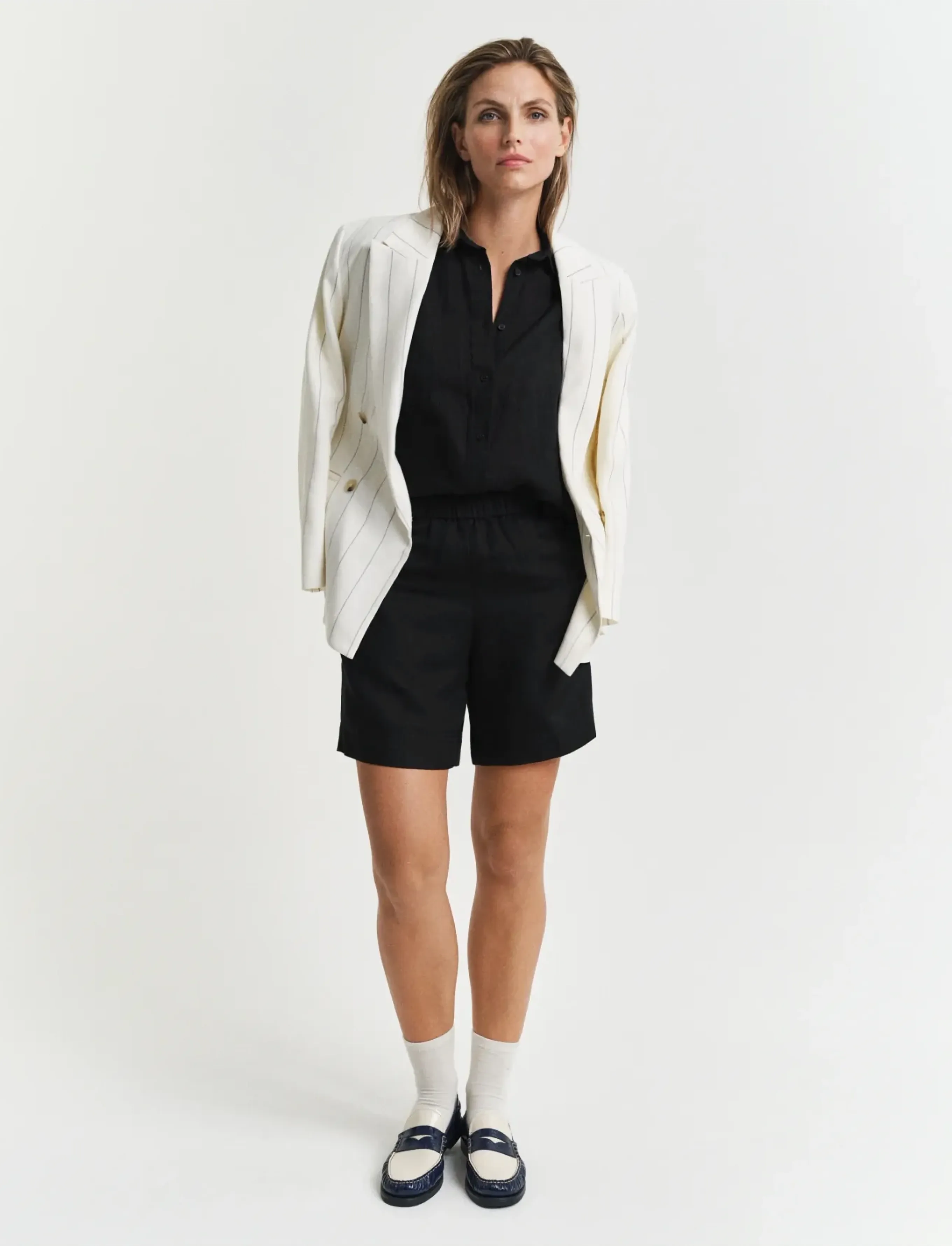 Gant - REL LINEN BLEND PULL ON SHORTS - linneshorts - black - 5