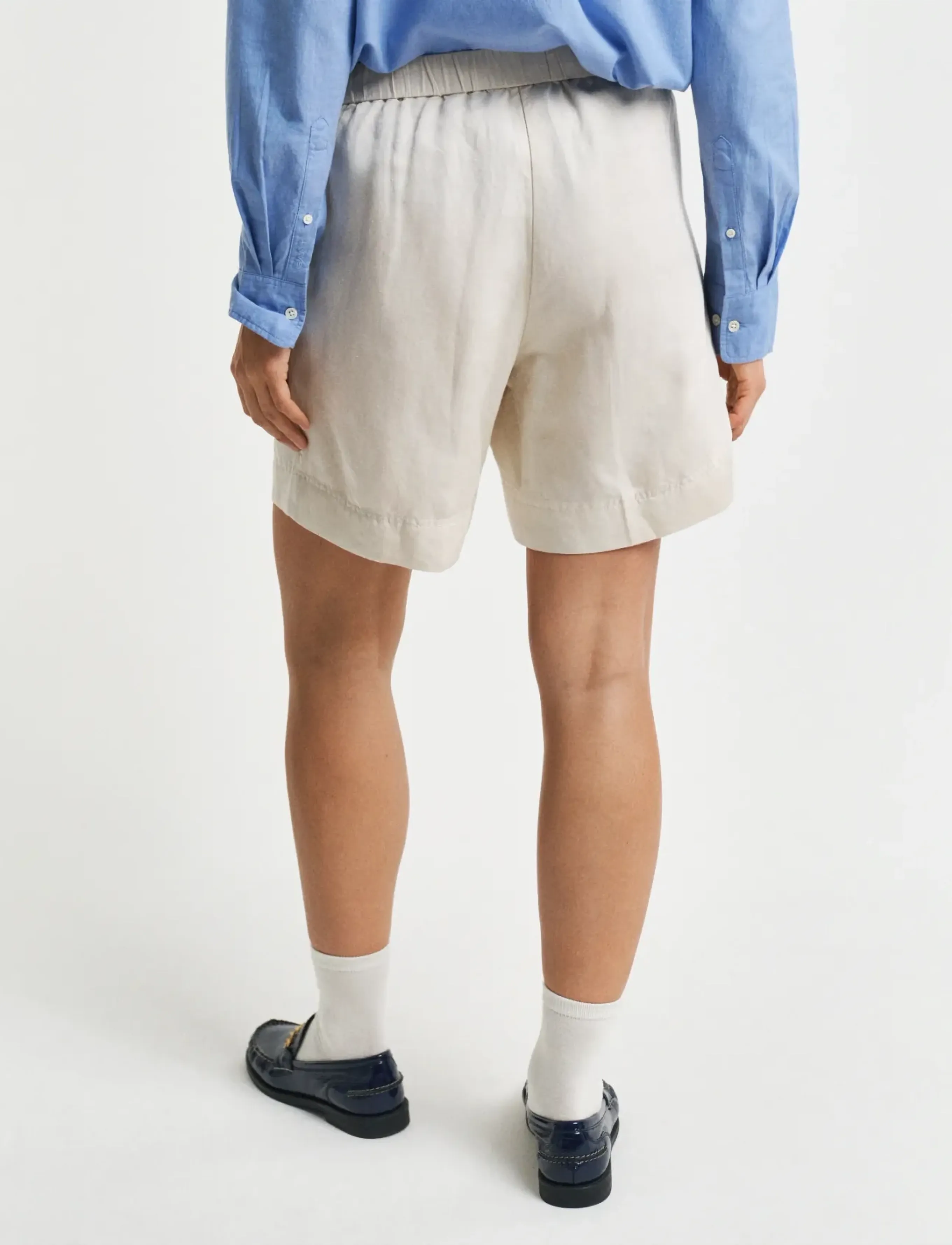 Gant - REL LINEN BLEND PULL ON SHORTS - linneshorts - putty - 3