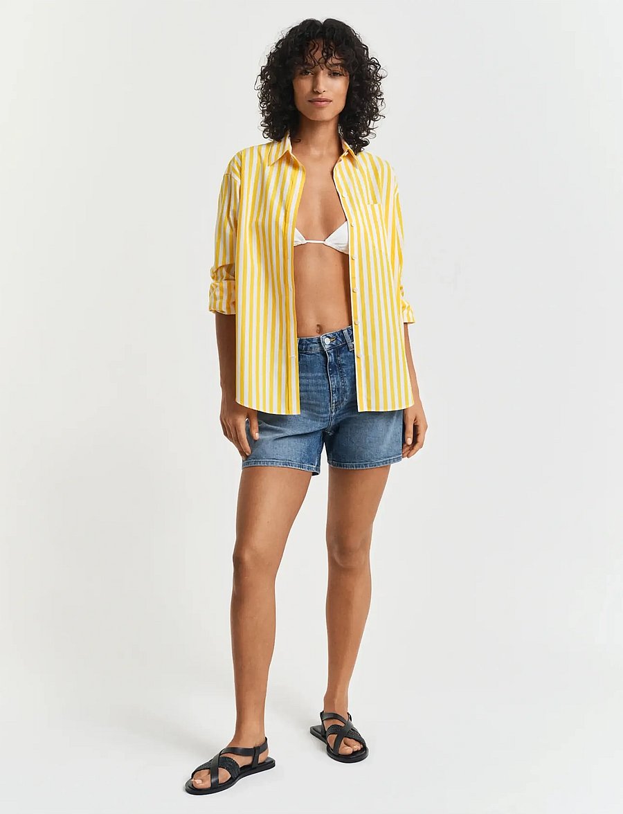 Gant - REG DENIM SHORTS - lühikesed teksapüksid - mid blue broken in - 0