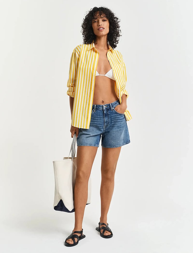 GANT - REG DENIM SHORTS - jorts - mid blue broken in - 5