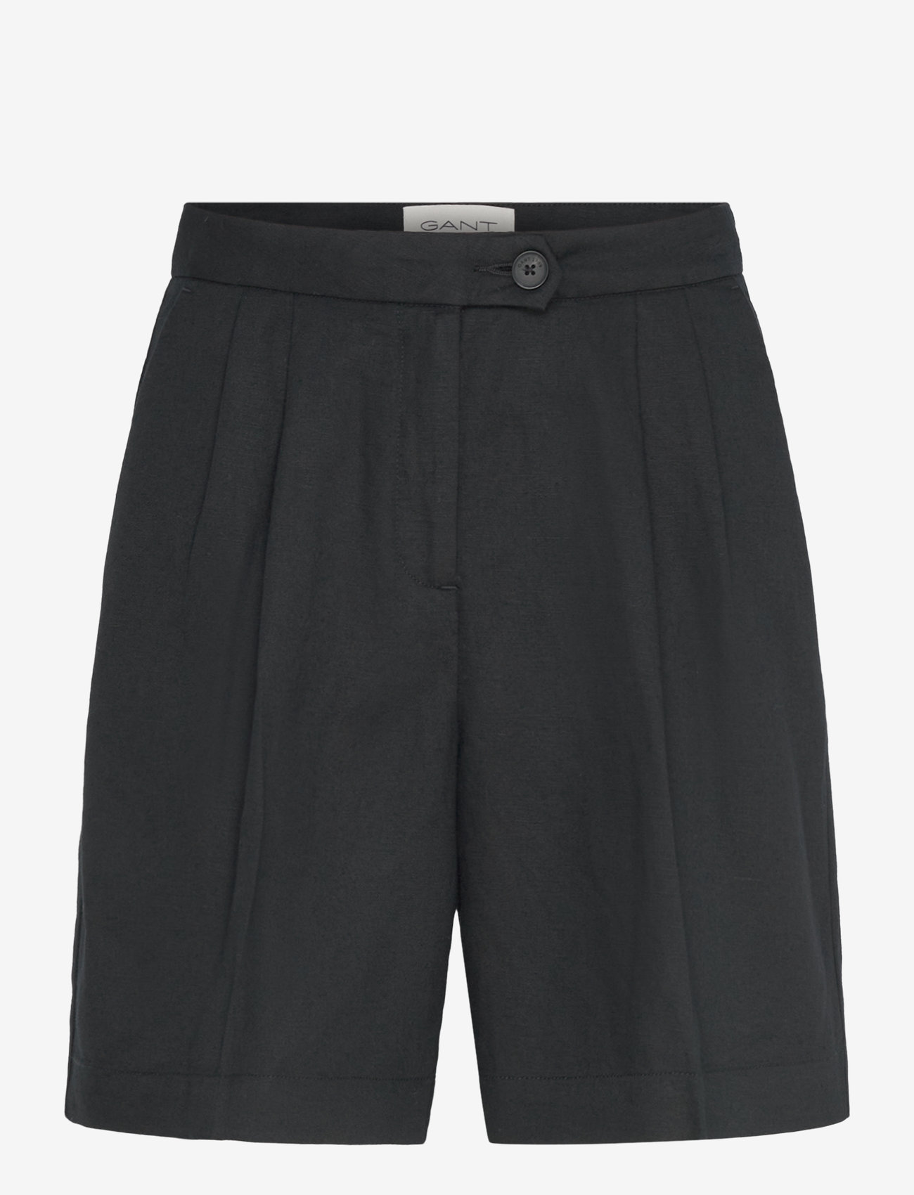 GANT - TAILORED LINEN SHORTS - lniane spodenki - black - 0