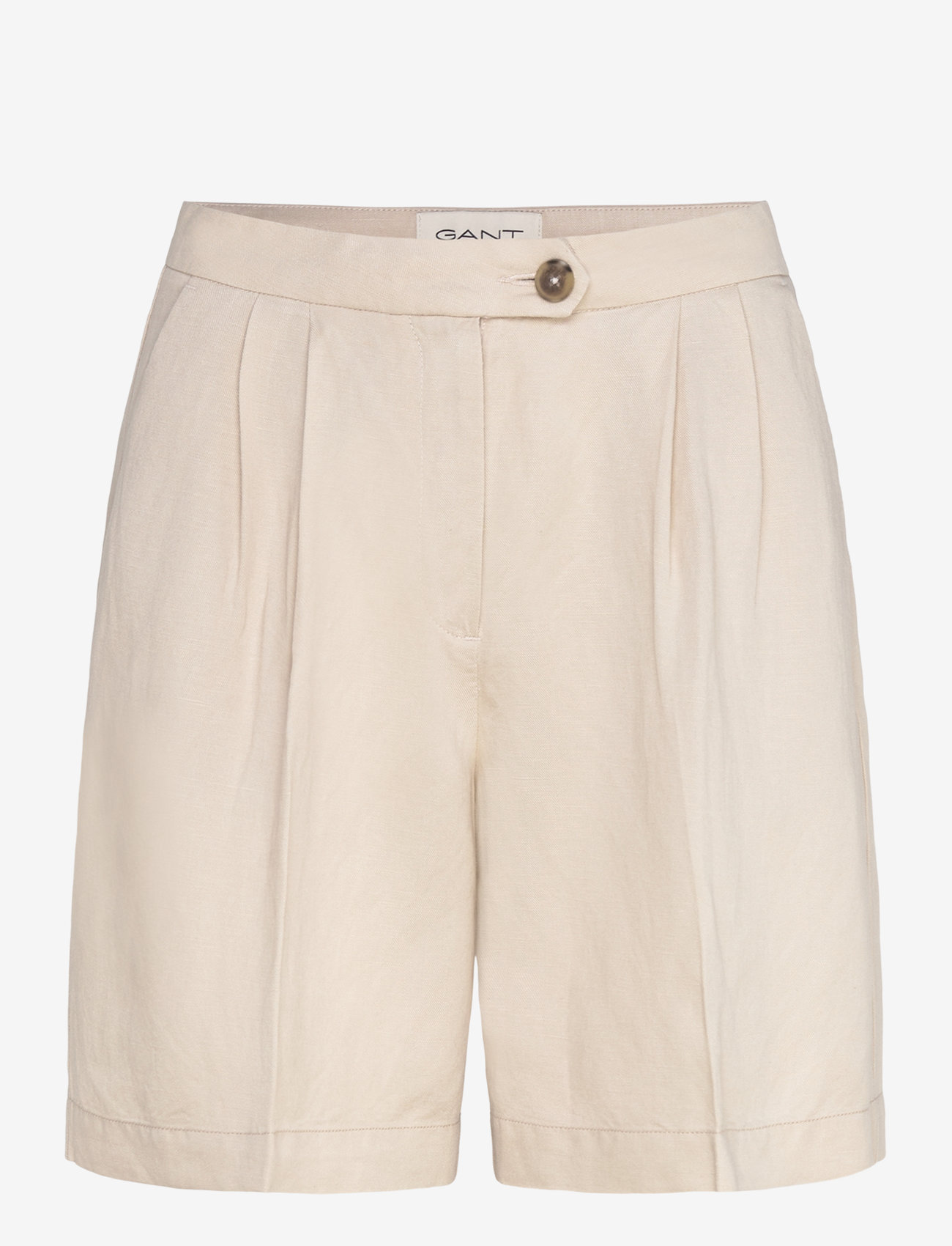 GANT - TAILORED LINEN SHORTS - leinen-shorts - putty - 0