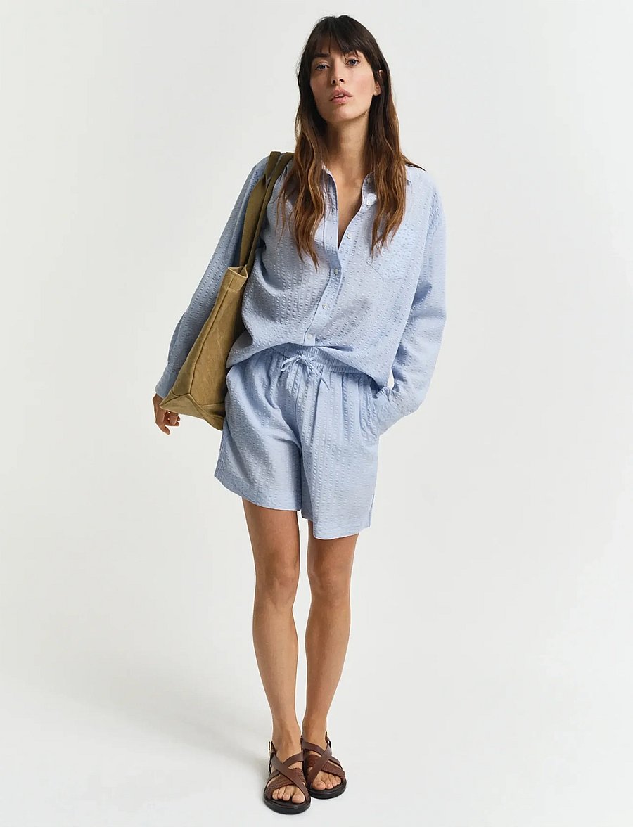 Gant - TONAL STRIPED SEERSUCKER SHORTS - casual shorts - fresh blue - 5
