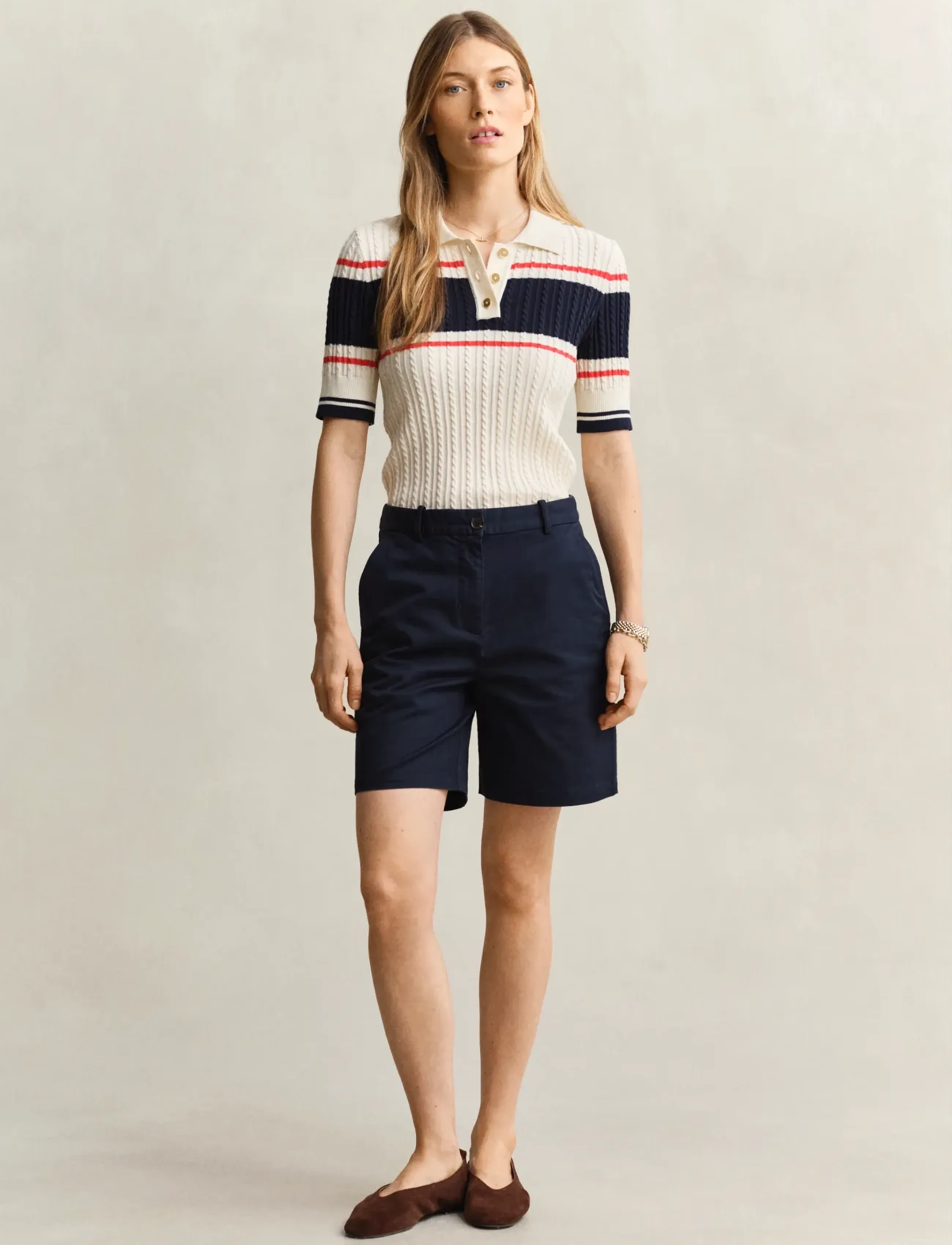 Gant Chino Shorts, 36, Navy, Shorts > Chino-Shorts, Dame