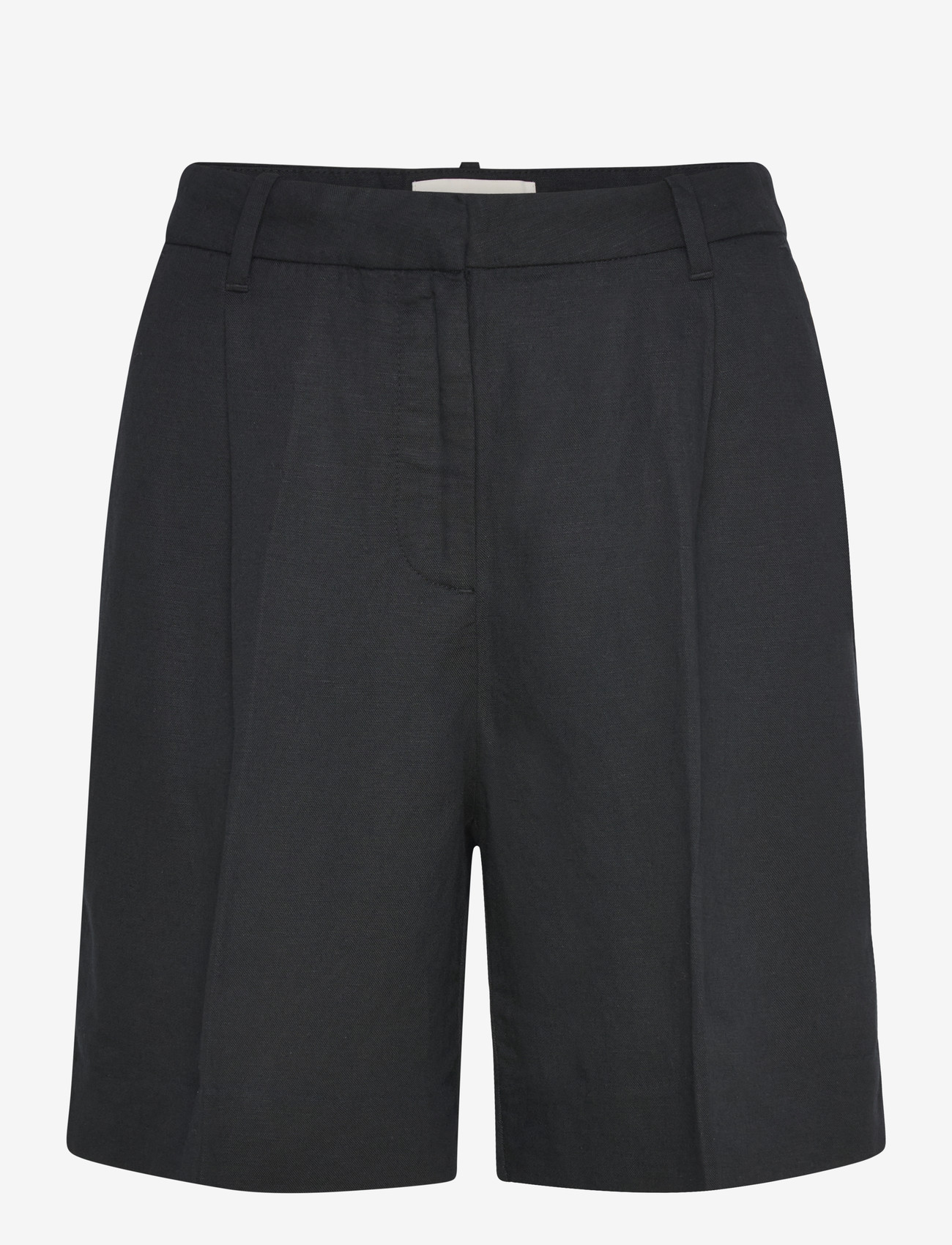 GANT - TAILORED LINEN BLEND SHORTS - leinen-shorts - black - 0