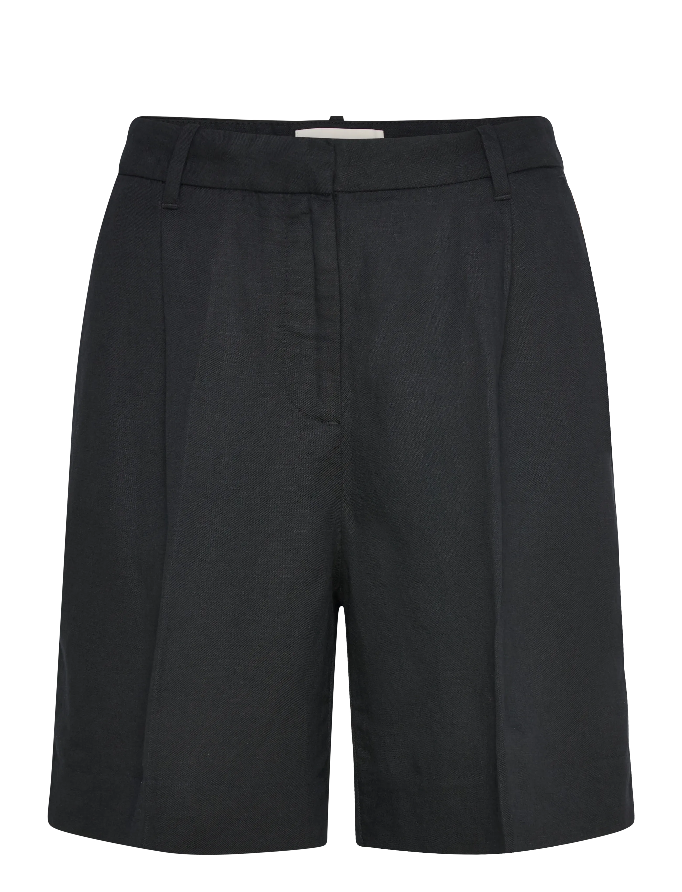 GANT TAILORED LINEN BLEND SHORTS - Leinen-Shorts - BLACK / black