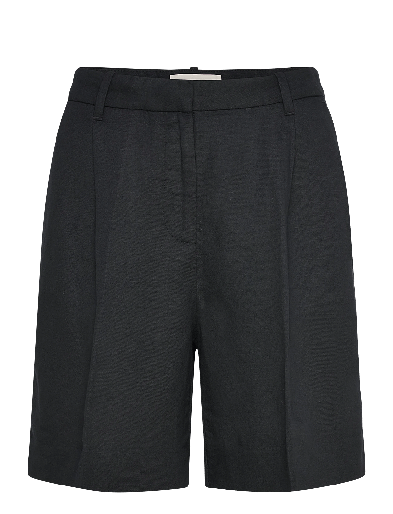 GANT - TAILORED LINEN BLEND SHORTS - leinen-shorts - black - 0