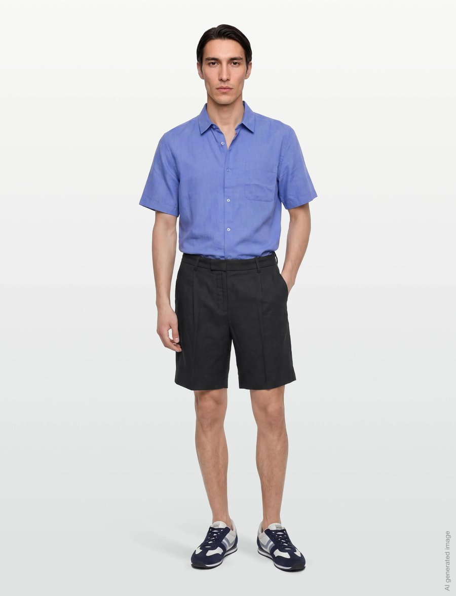 Gant - TAILORED LINEN BLEND SHORTS - leinen-shorts - black - 0