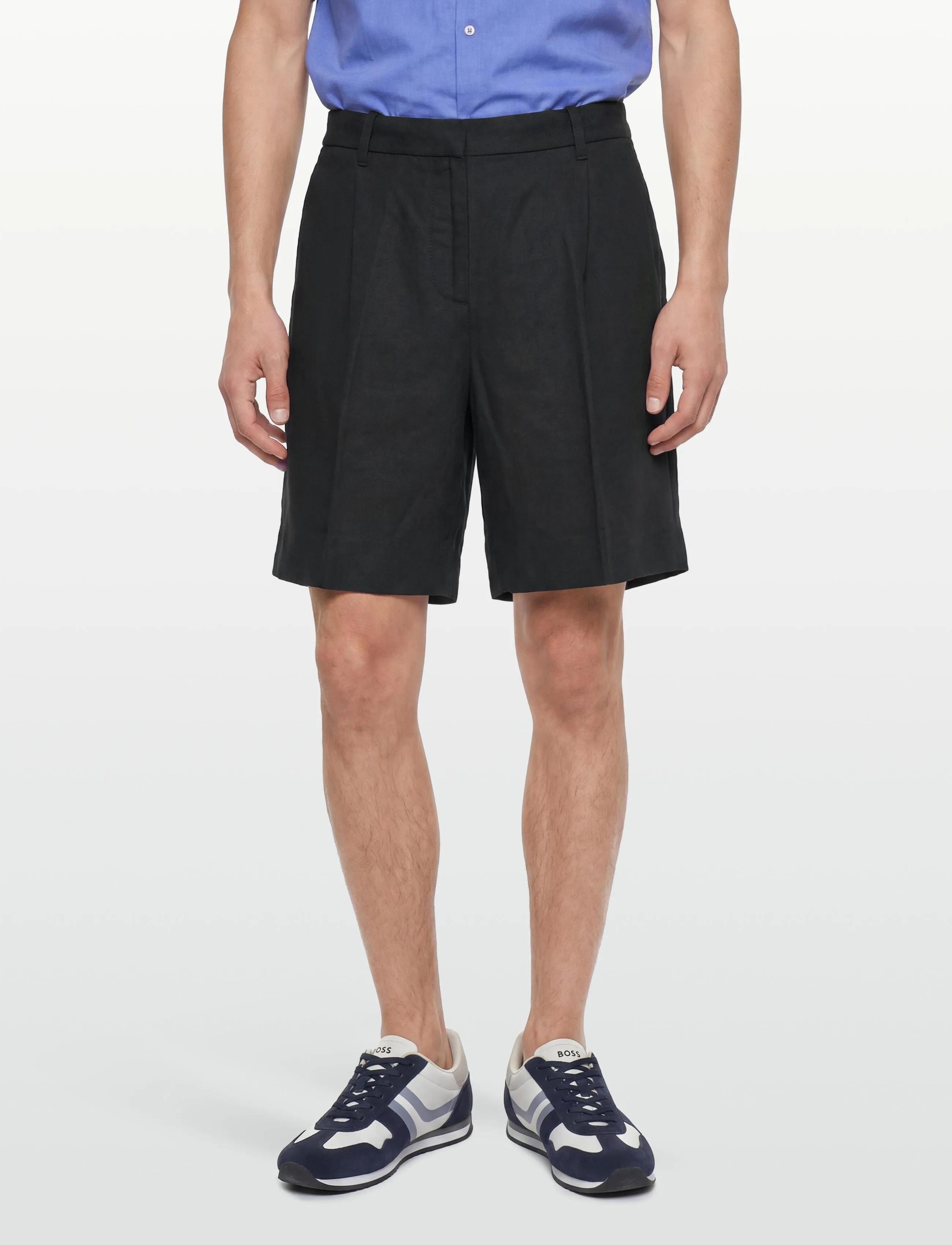 Gant - TAILORED LINEN BLEND SHORTS - leinen-shorts - black - 3