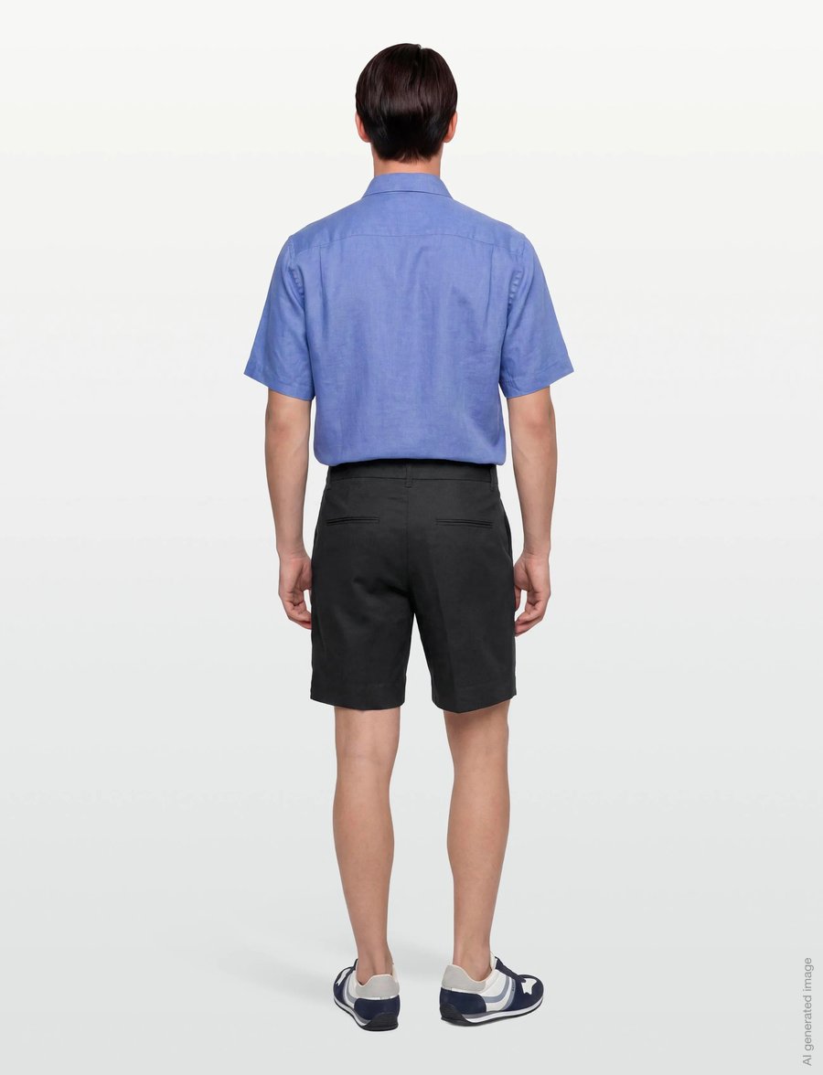 Gant - TAILORED LINEN BLEND SHORTS - leinen-shorts - black - 4