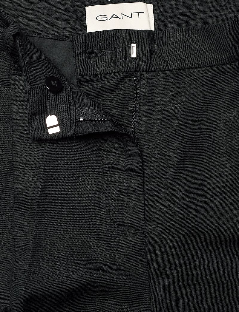 GANT - TAILORED LINEN BLEND SHORTS - leinen-shorts - black - 3