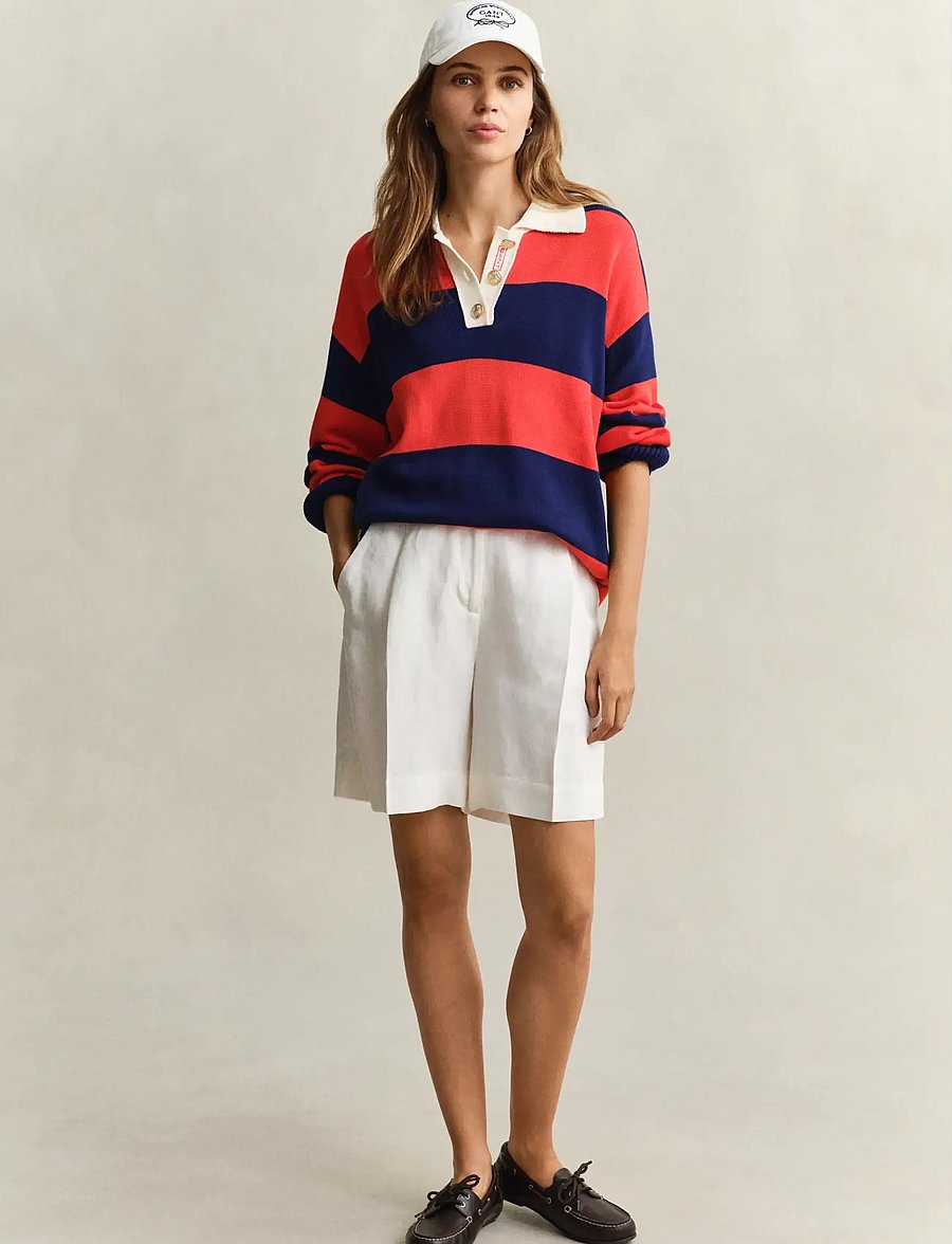 Gant - TAILORED LINEN BLEND SHORTS - leinen-shorts - eggshell - 0