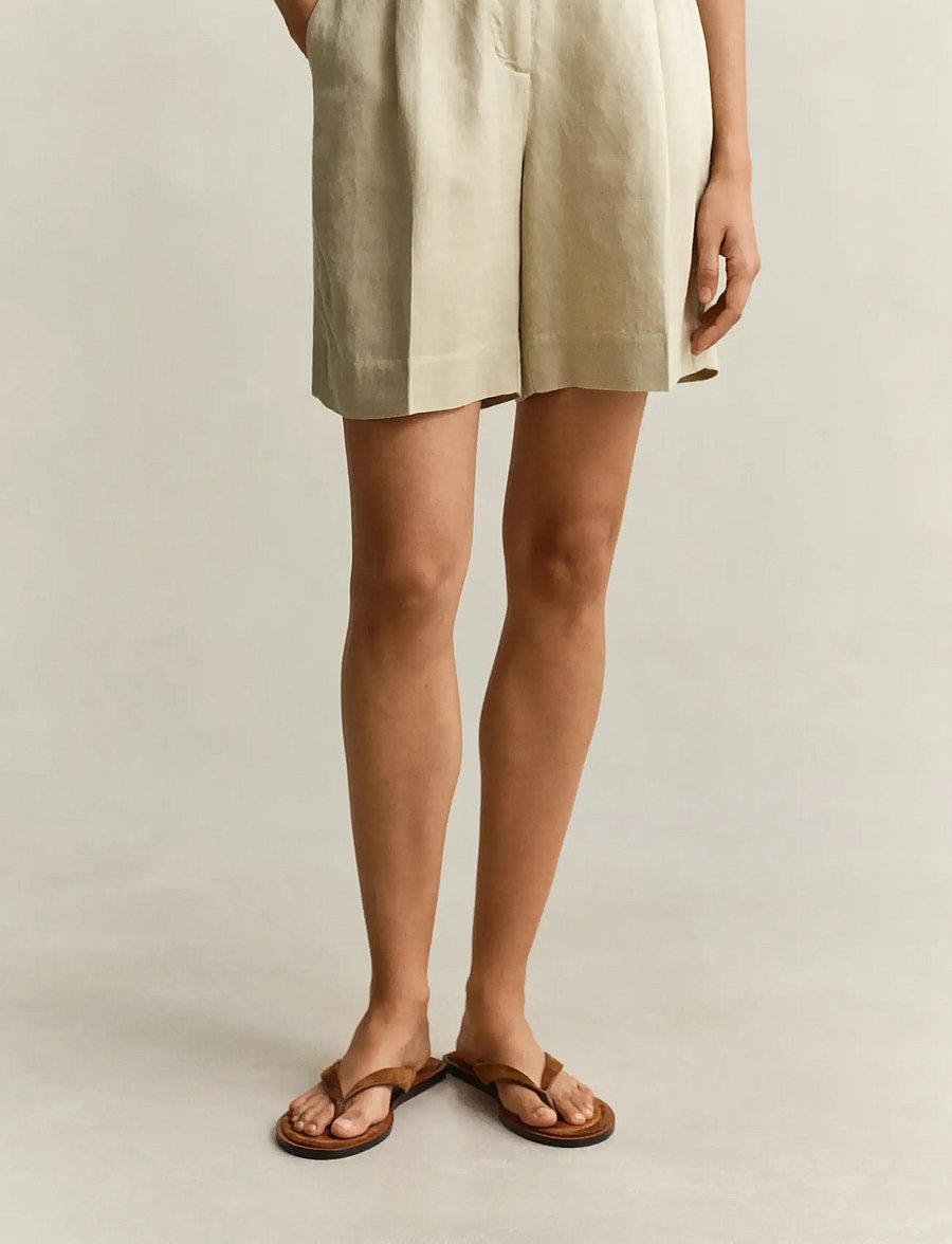 Gant - TAILORED LINEN BLEND SHORTS - leinen-shorts - oat beige - 3