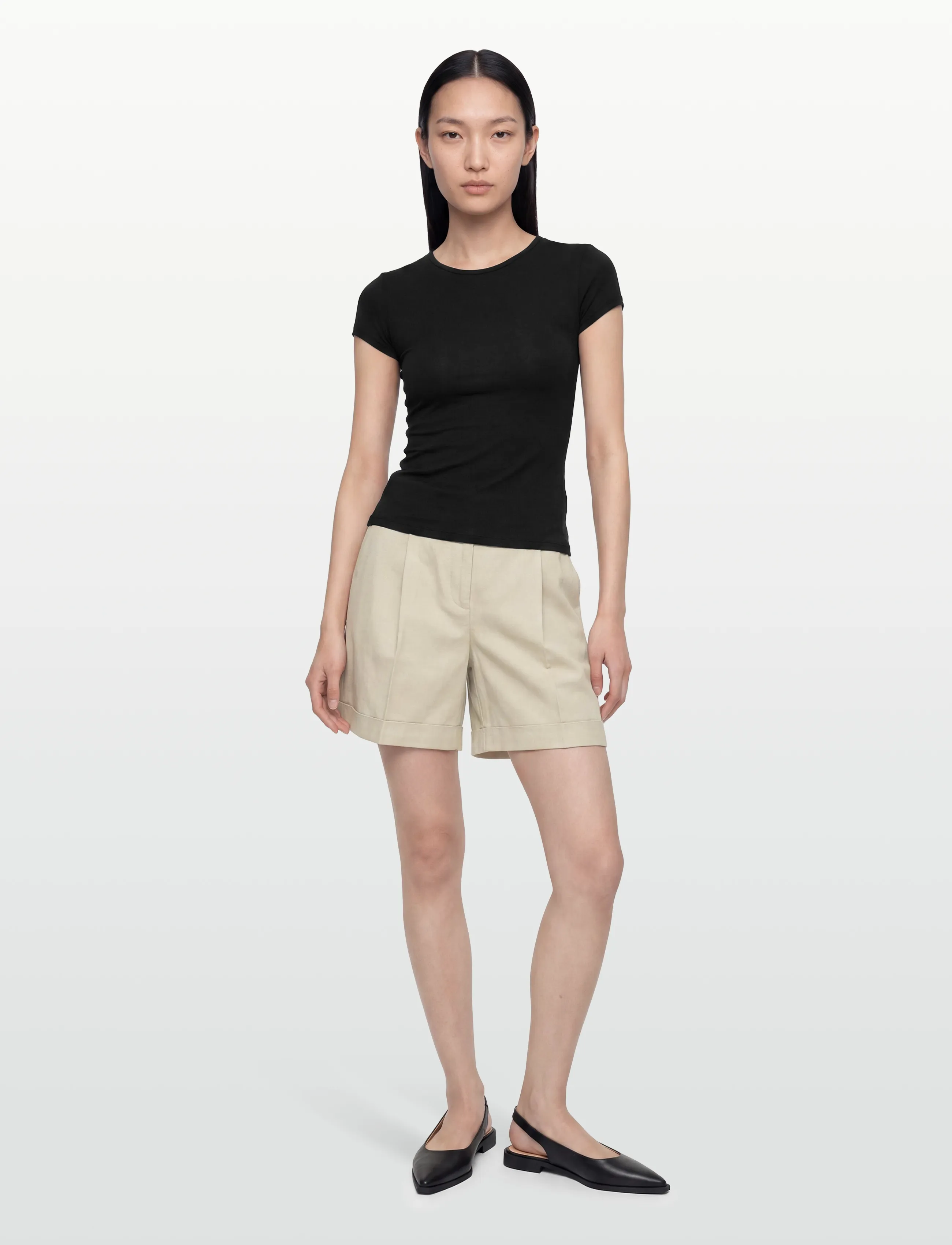 Gant Tailored Fluid Shorts, 42, Beige, Shorts > Chino-Shorts, Dame