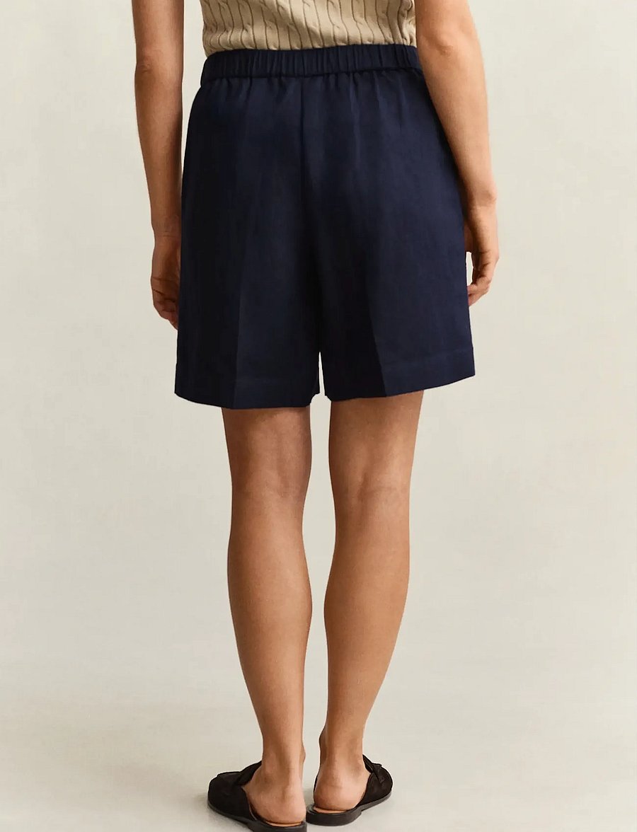 Gant - LINEN BLEND PULL ON SHORTS - linased lühikesed püksid - evening blue - 2