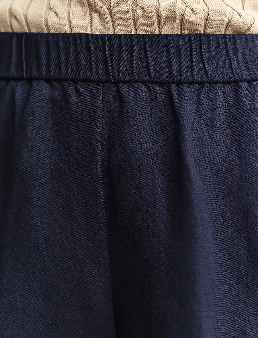 Gant - LINEN BLEND PULL ON SHORTS - linased lühikesed püksid - evening blue - 3