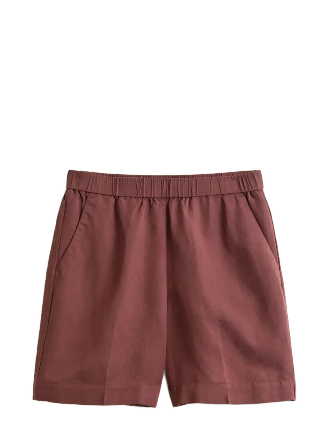 GANT LINEN BLEND PULL ON SHORTS - Shorts - FRESH SOIL / burgundy