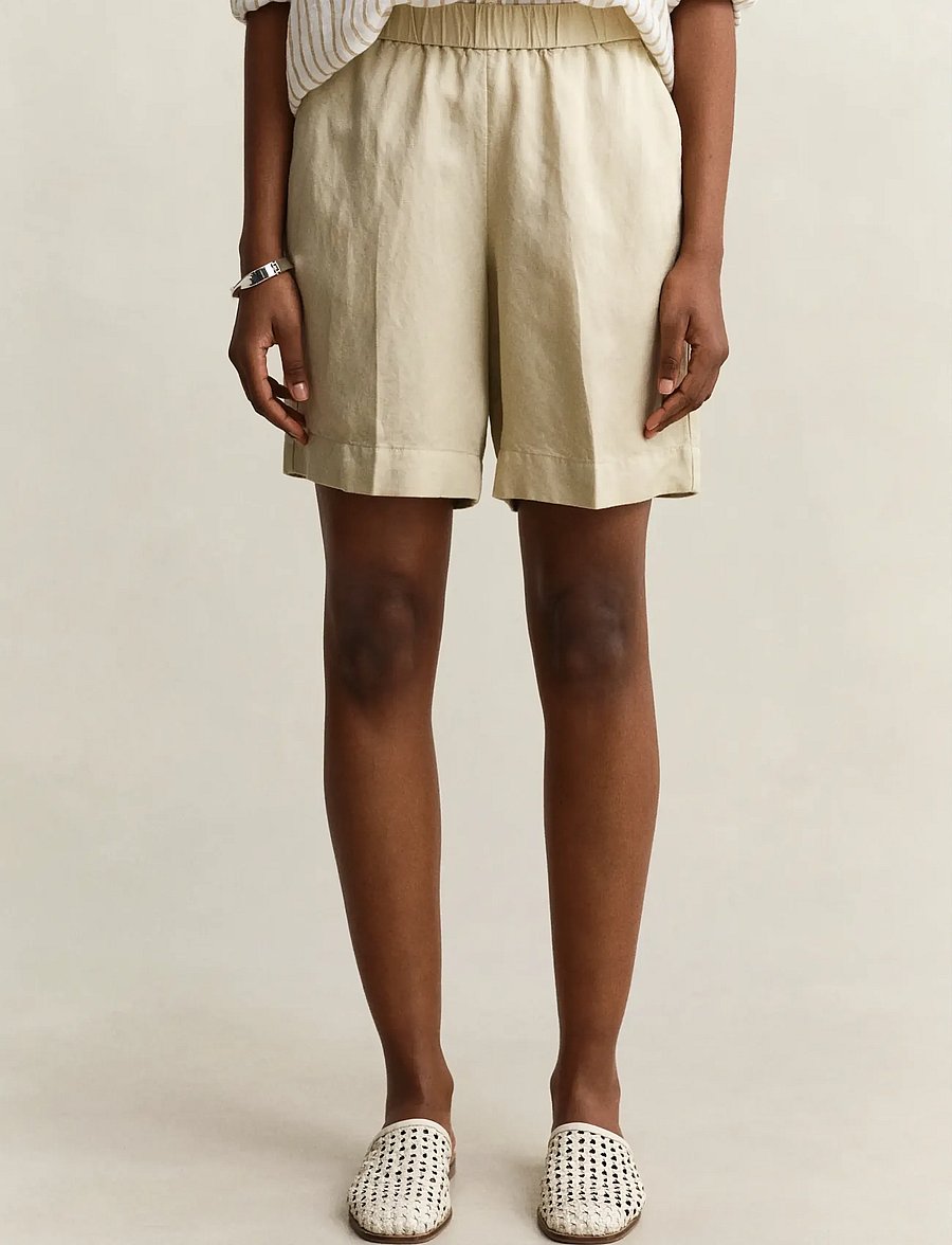 Gant - LINEN BLEND PULL ON SHORTS - linen shorts - oat beige - 3