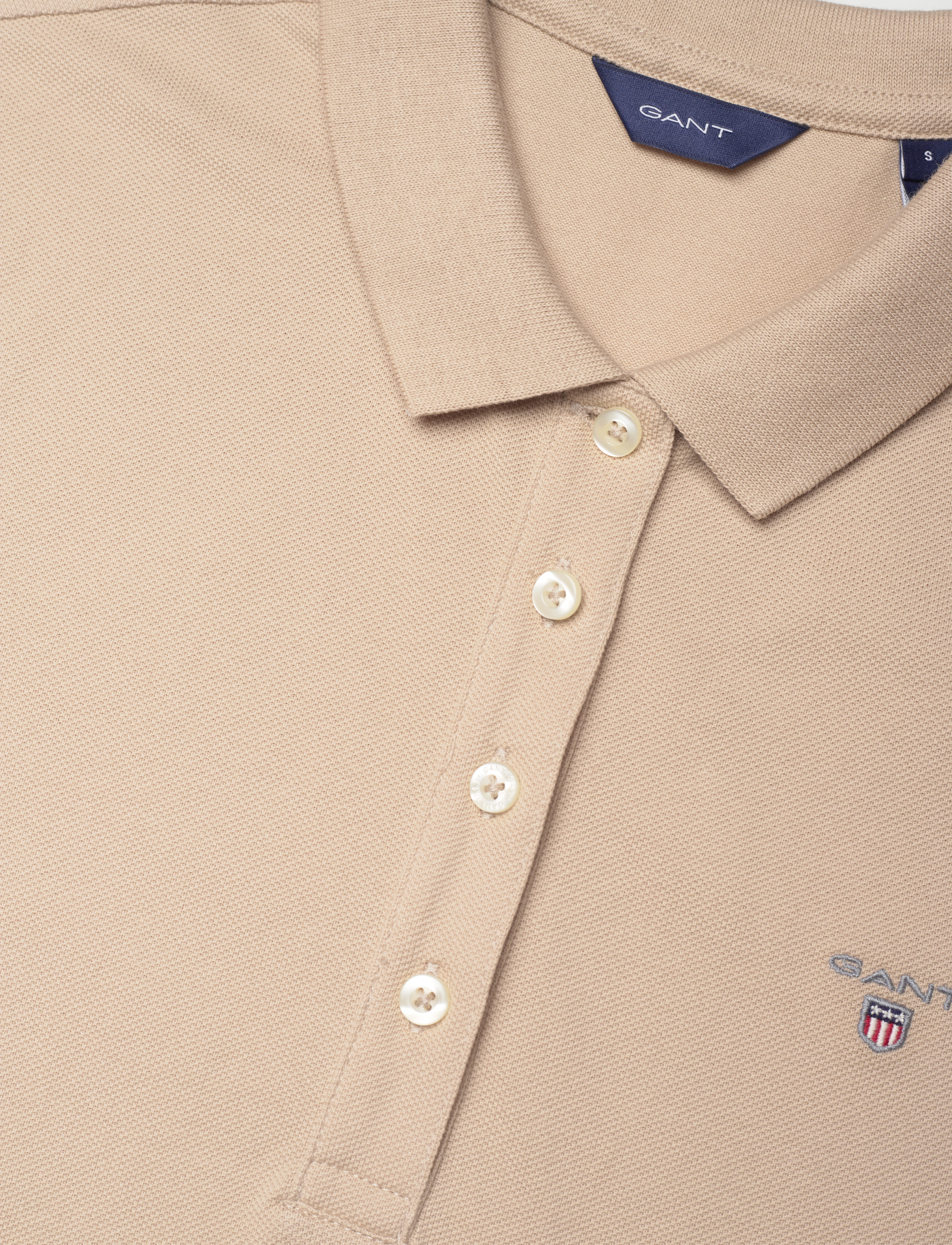 GANT - ORIGINAL LSS PIQUE - dry sand - 2