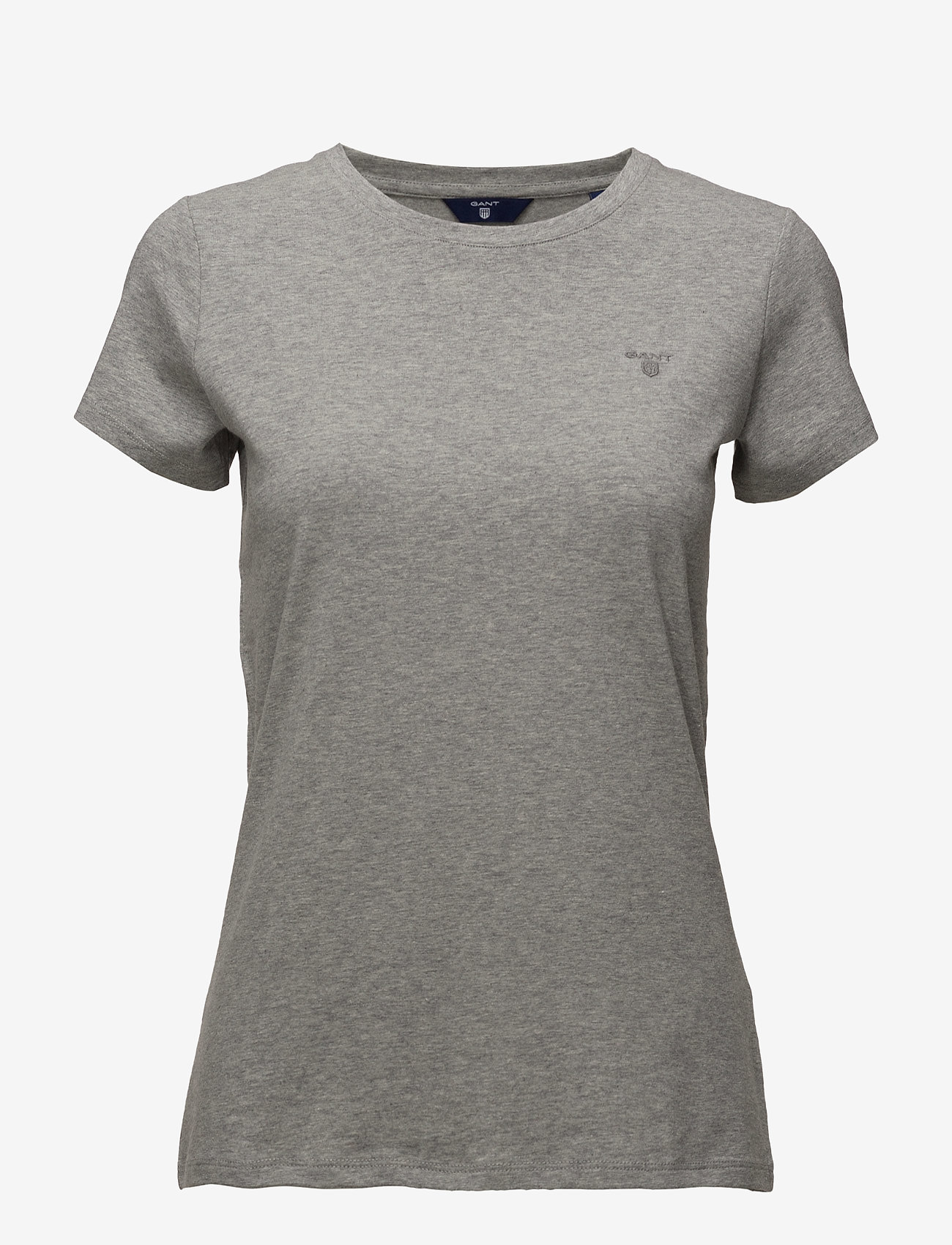 GANT - COTT/ELA C-NECK SS T-SHIRT - grey melange - 0