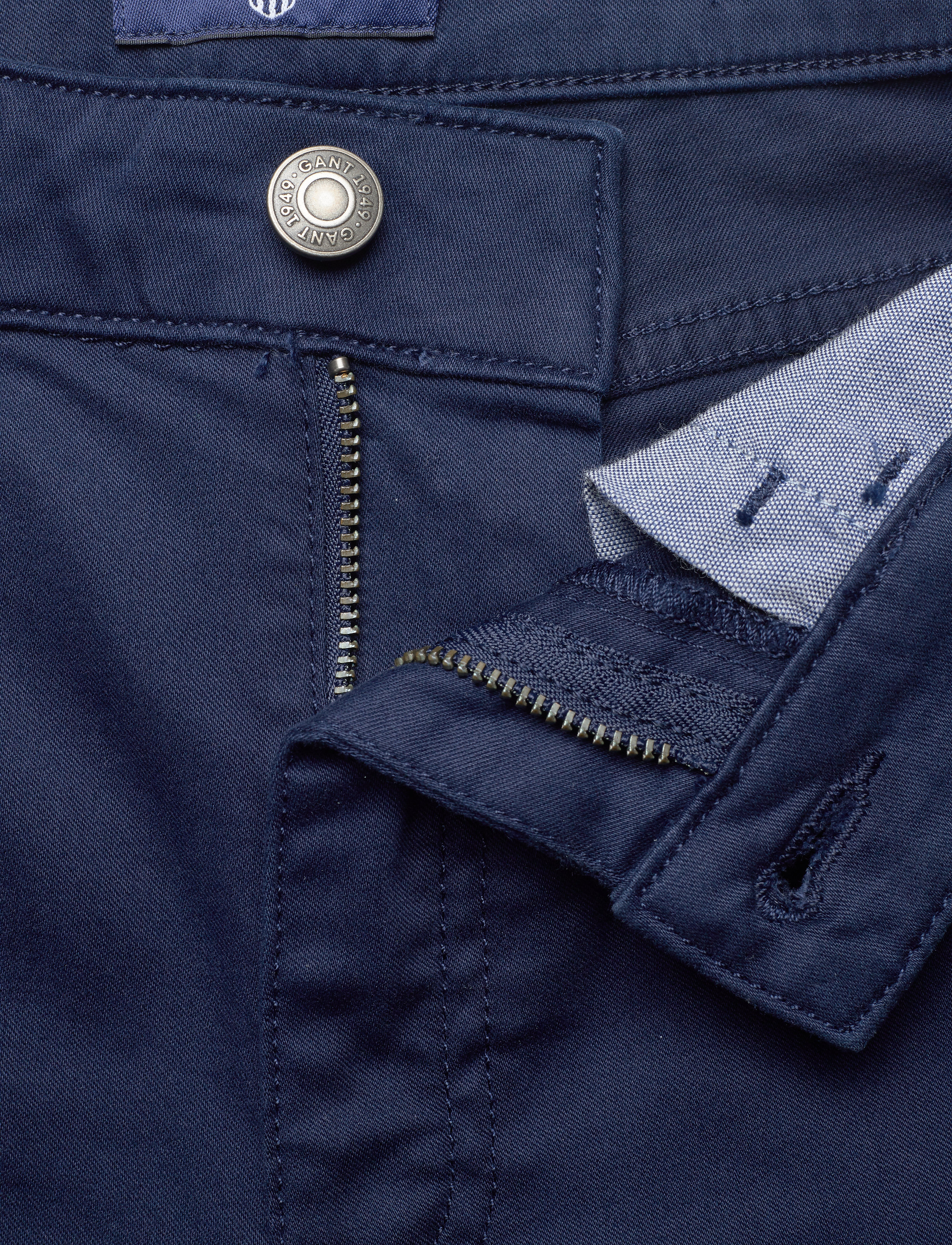 GANT - TAPERED SATIN JEAN - marine - 3