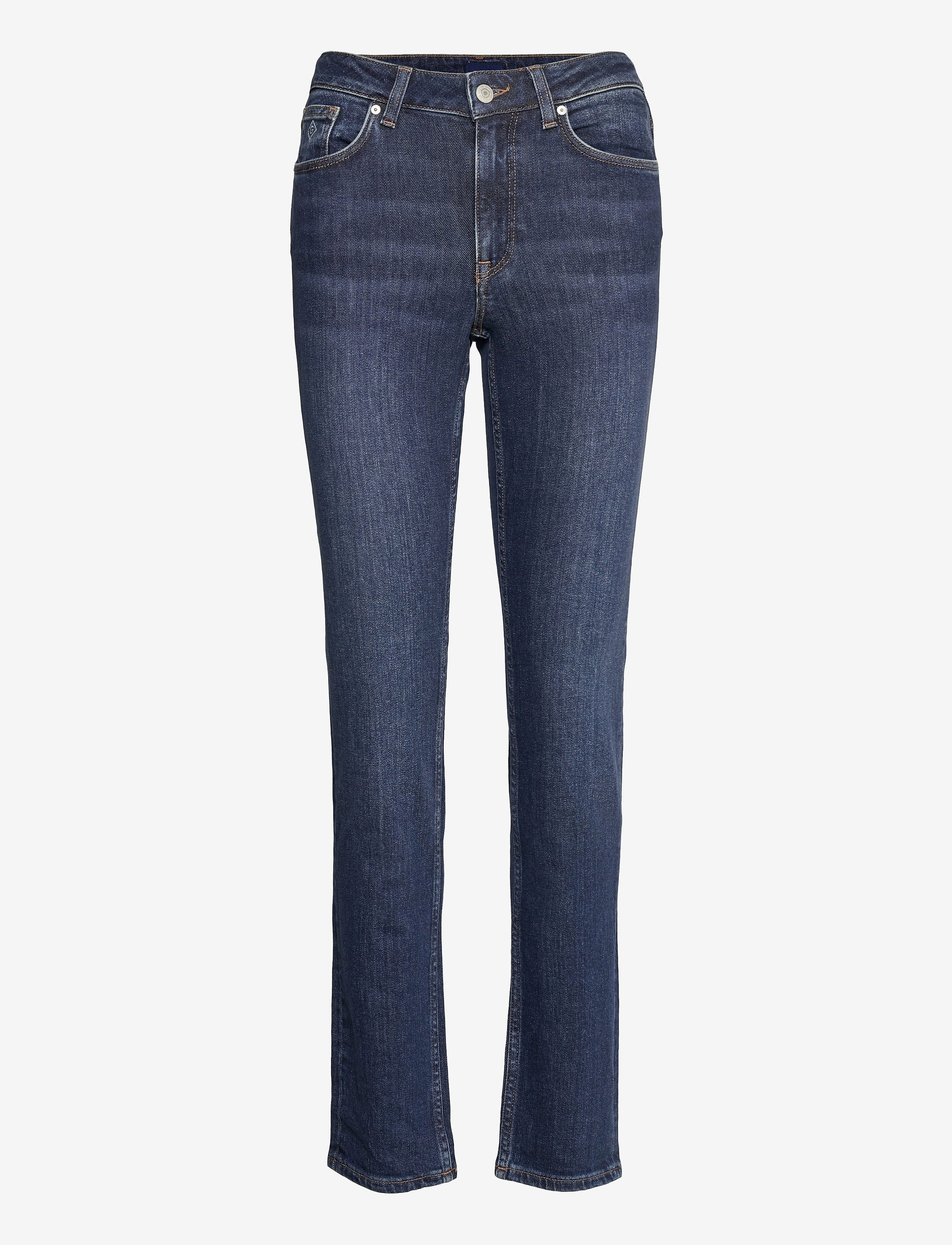 GANT - O1. SLIM BLUE DENIM JEANS - mid blue worn in - 0