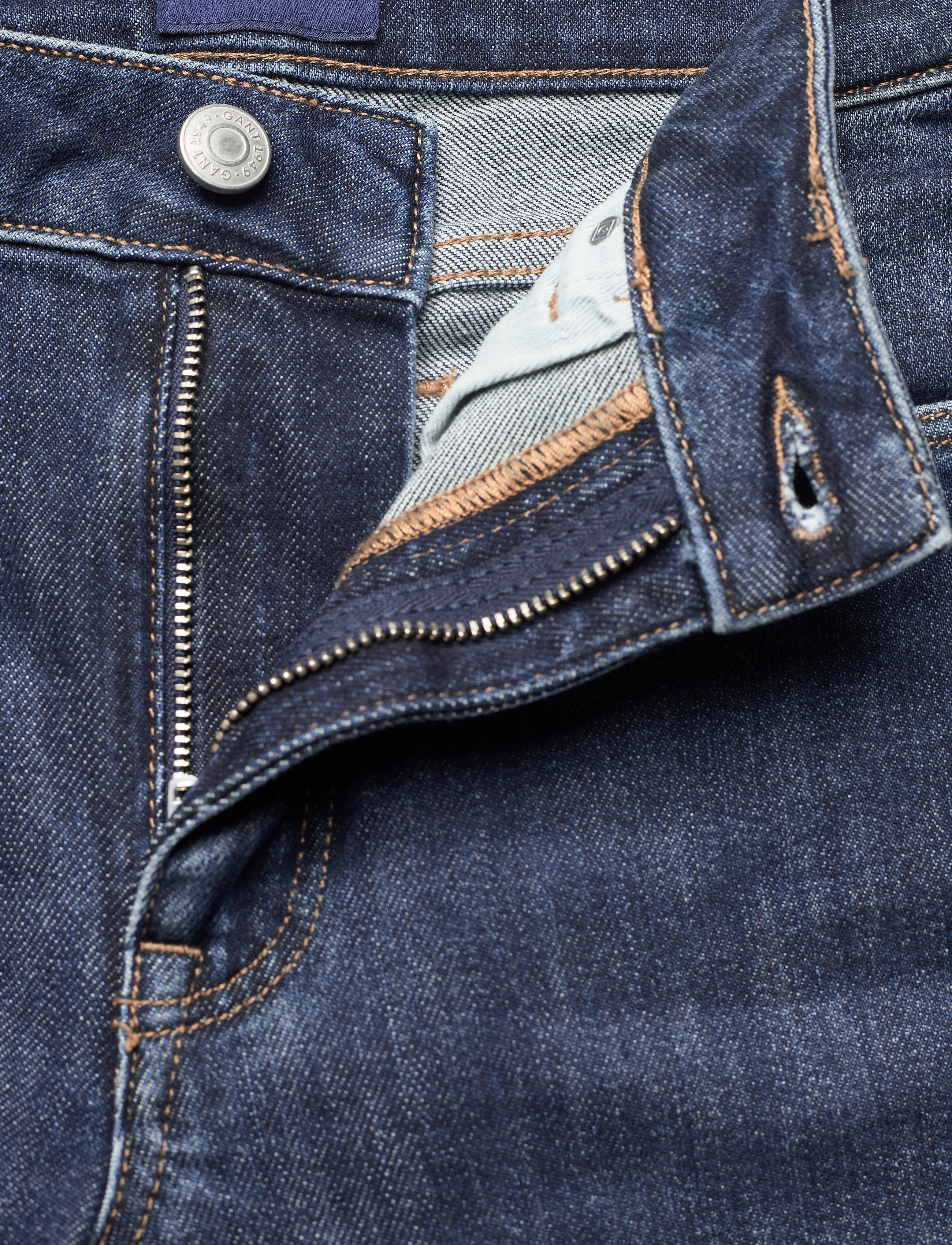 GANT - O1. SLIM BLUE DENIM JEANS - mid blue worn in - 3
