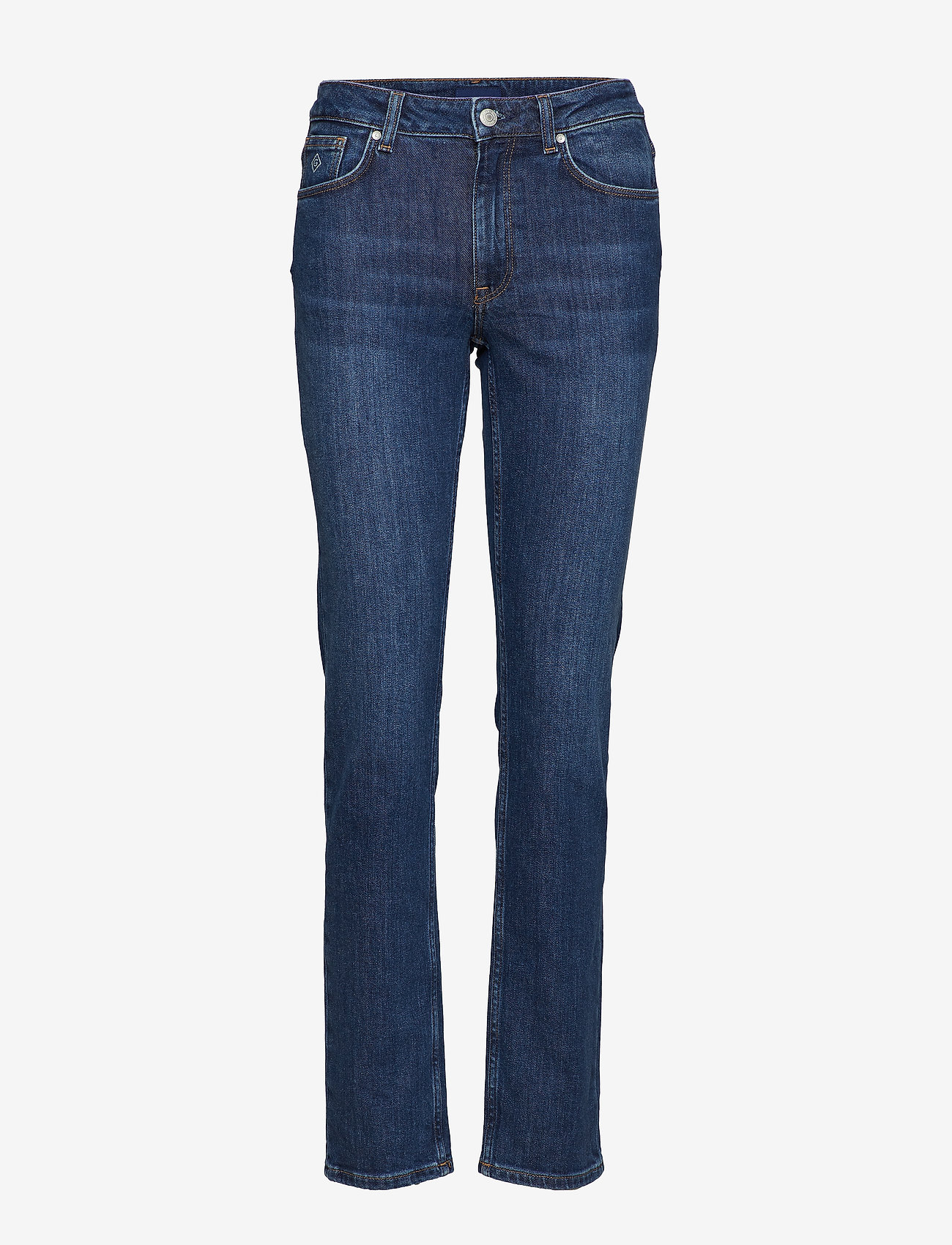 GANT - SLIM CLASSIC JEANS - džinsa bikses ar tievām starām - mid blue worn in - 0