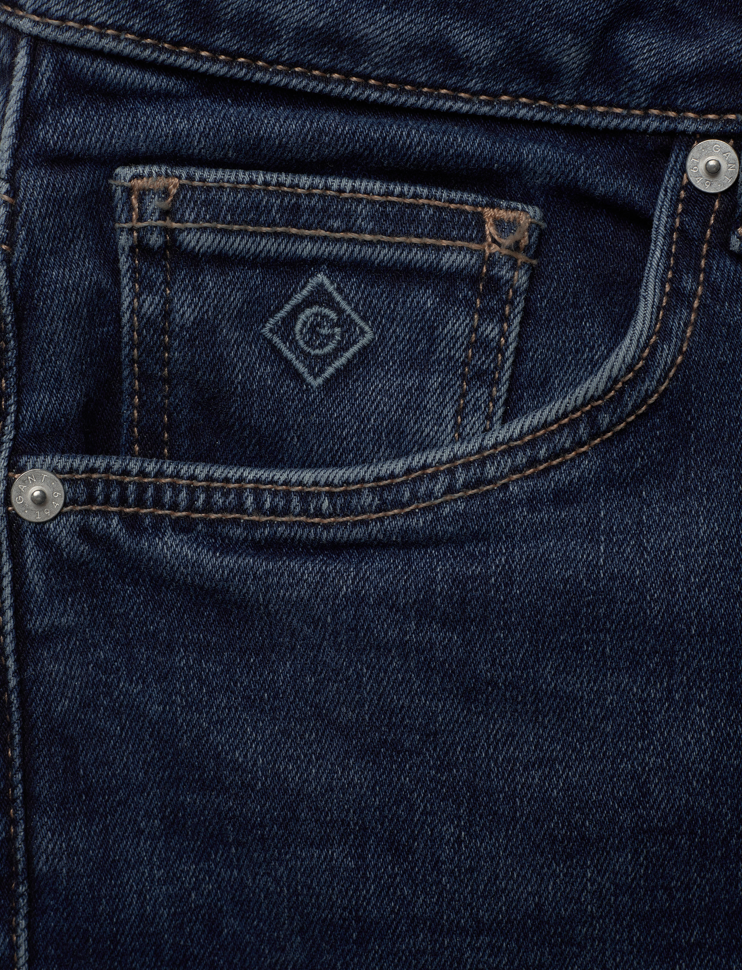 GANT - SLIM SUPER STRETCH JEANS - dark blue worn in - 2