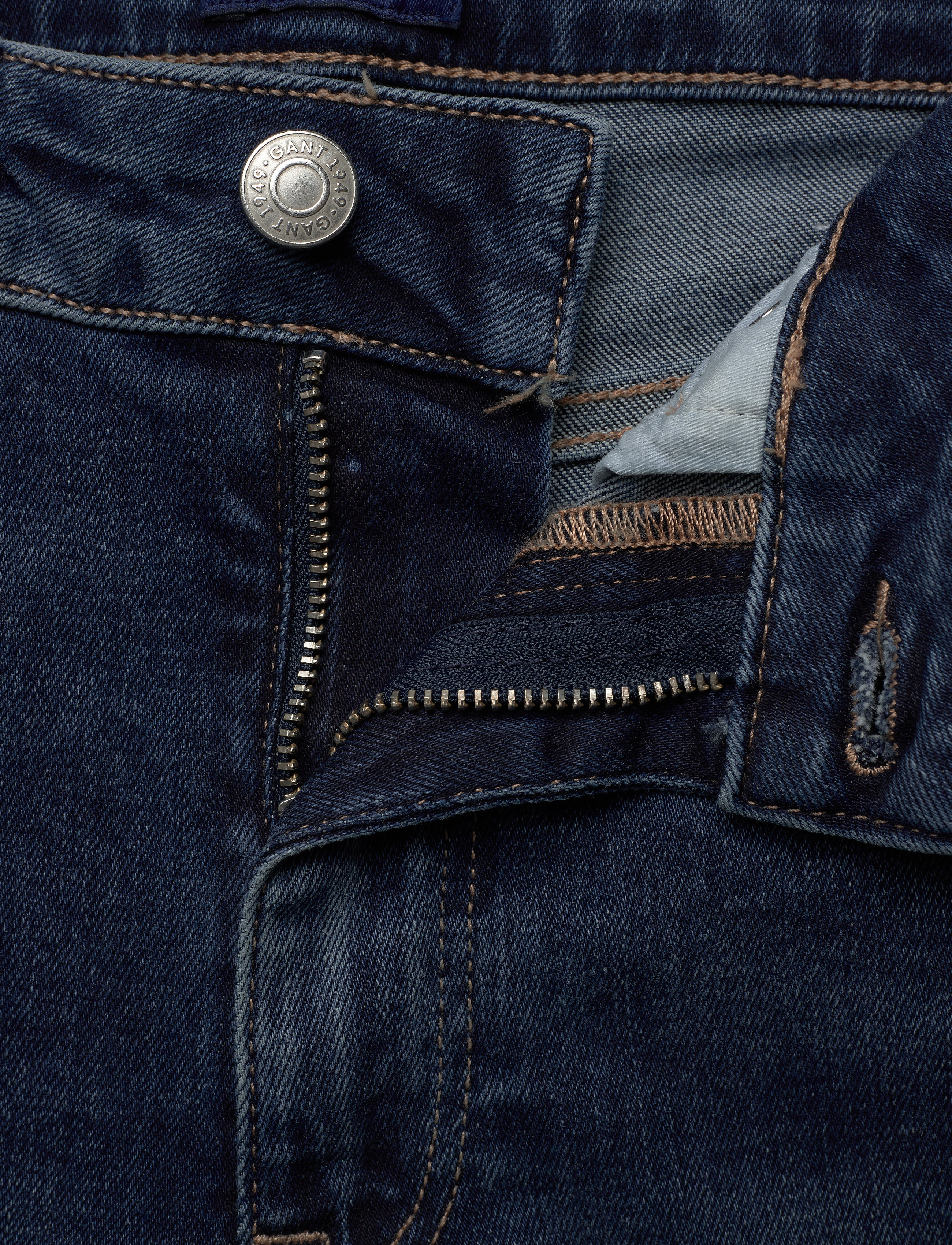 GANT - SLIM SUPER STRETCH JEANS - dark blue worn in - 3