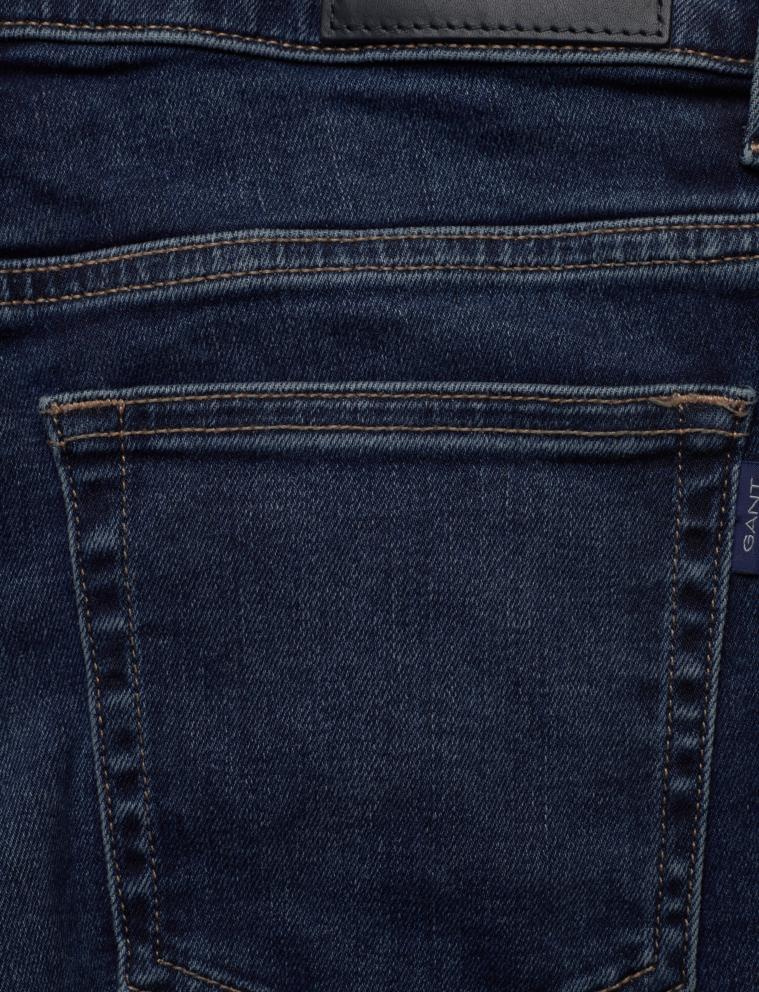 GANT - SLIM SUPER STRETCH JEANS - dark blue worn in - 4