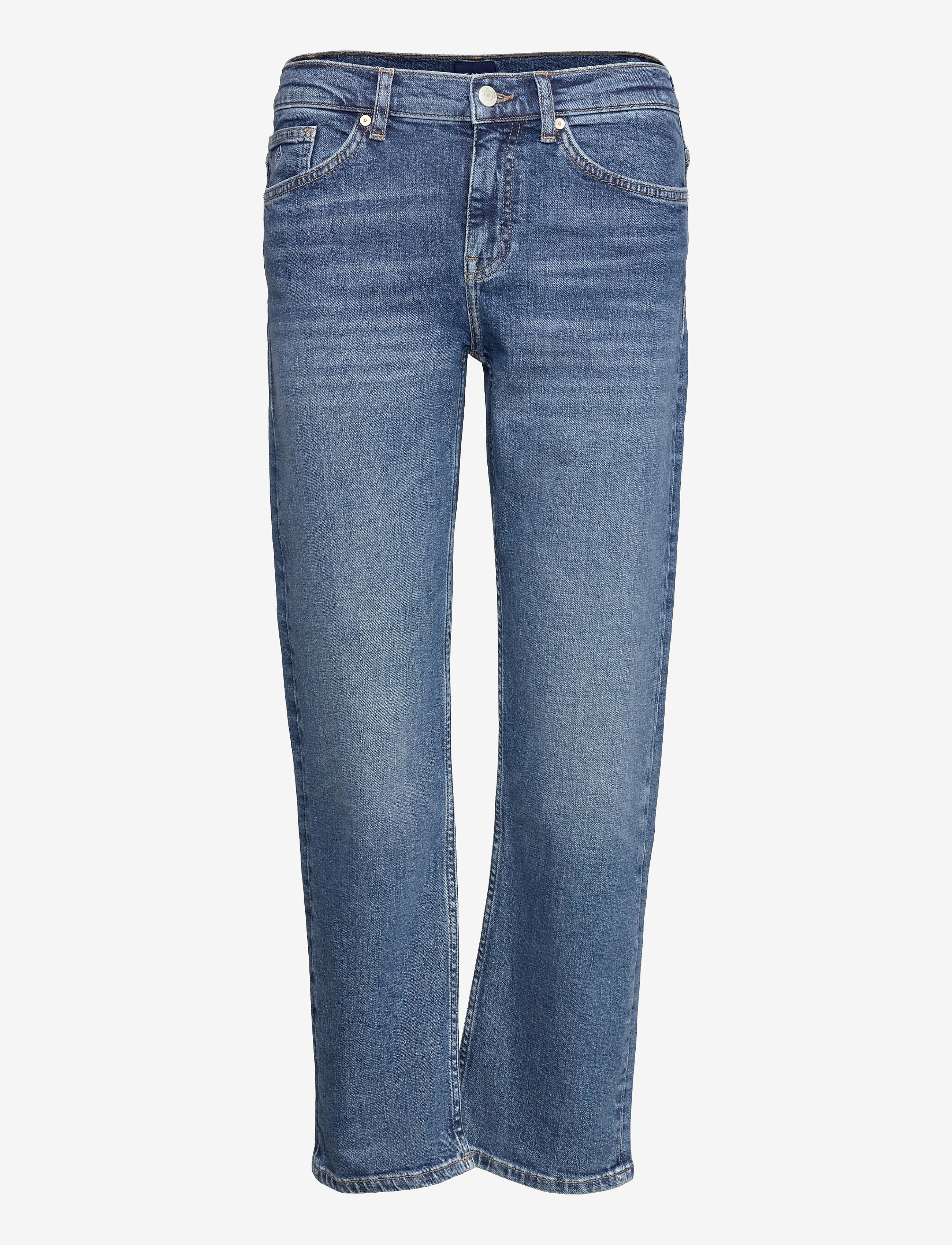 GANT - D1. CROPPED BOYFRIEND JEANS - mid blue worn in - 0
